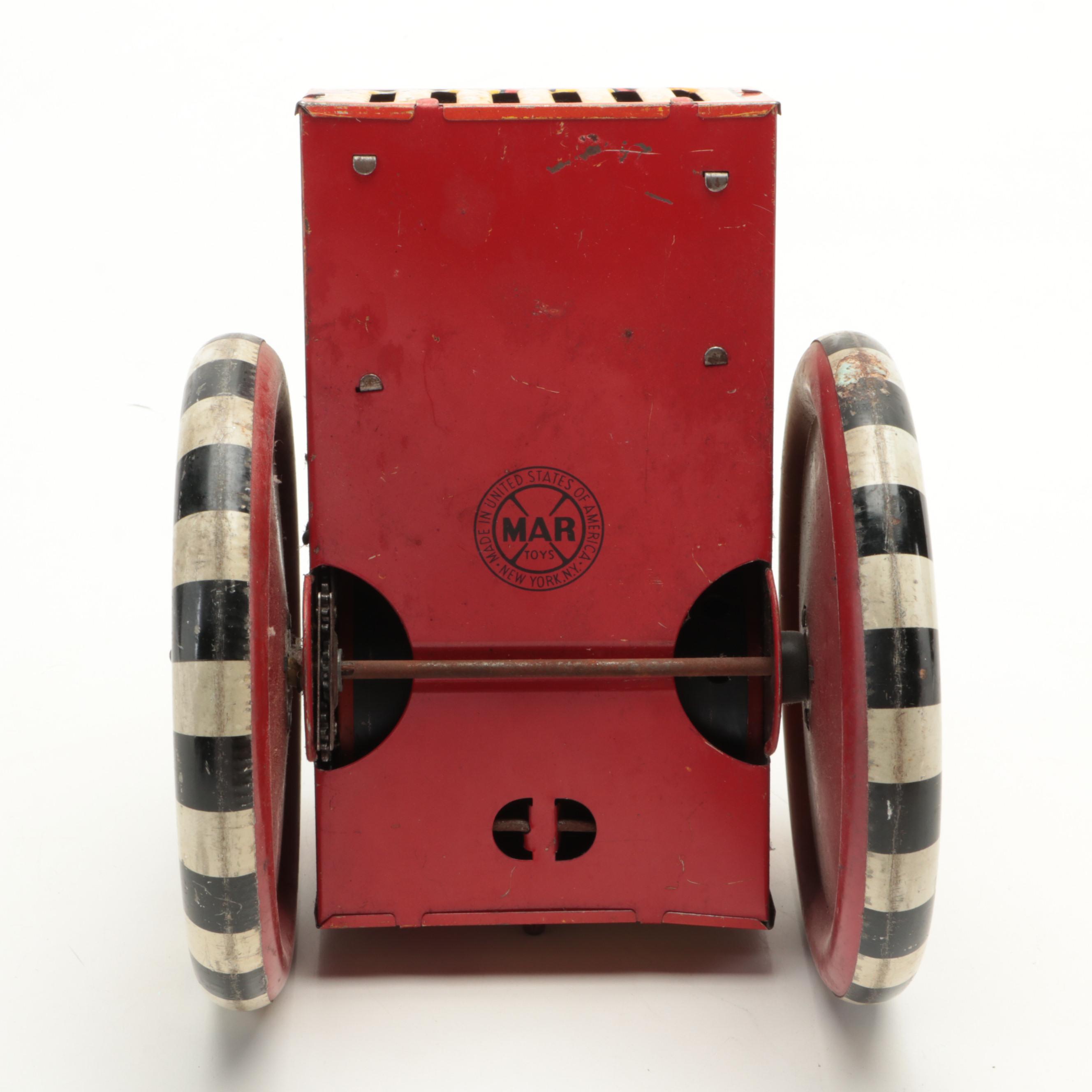 Marx Toys Tin Lithograph Roll-A-Tune with Marx Super Streamline Racer