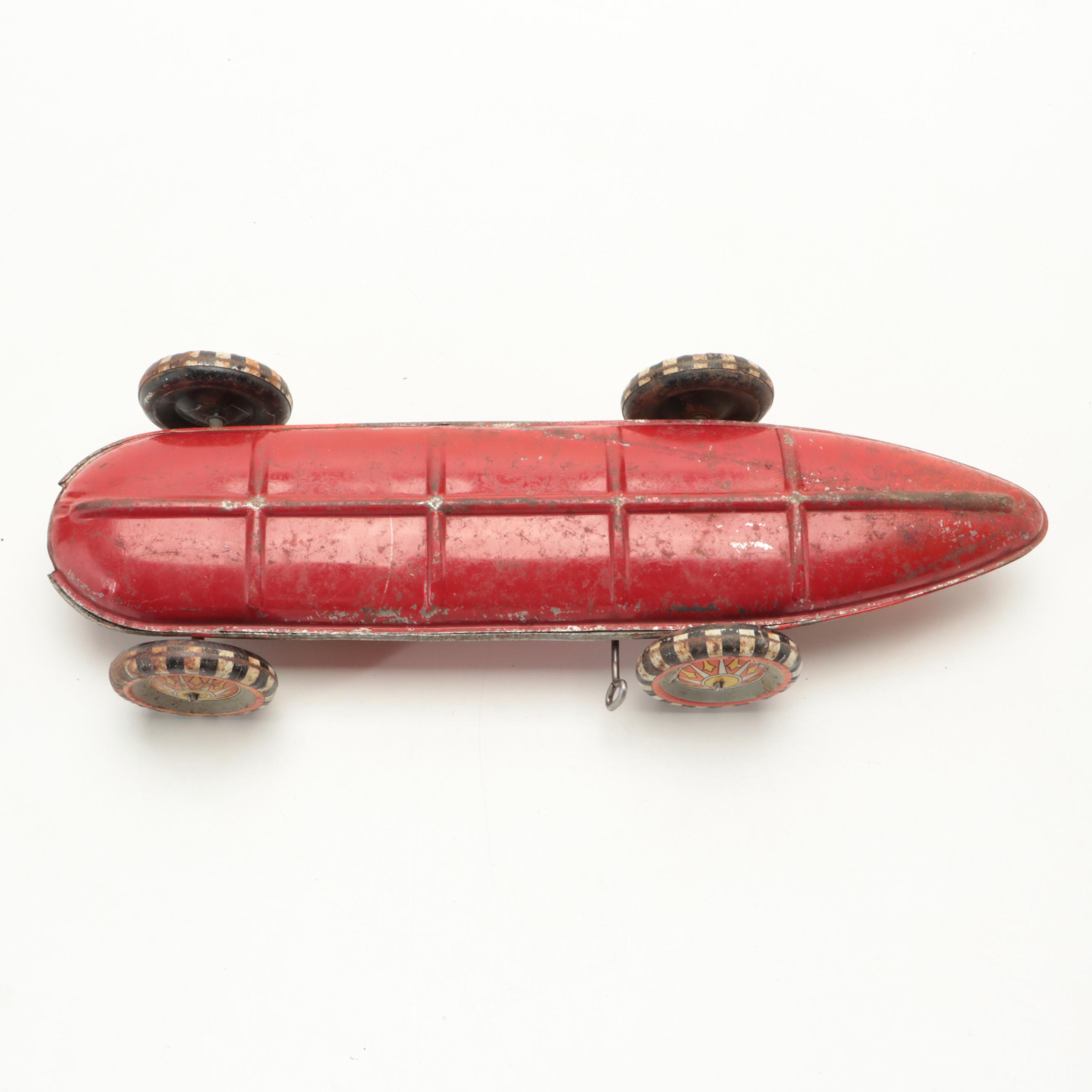 Marx Toys Tin Lithograph Roll-A-Tune with Marx Super Streamline Racer