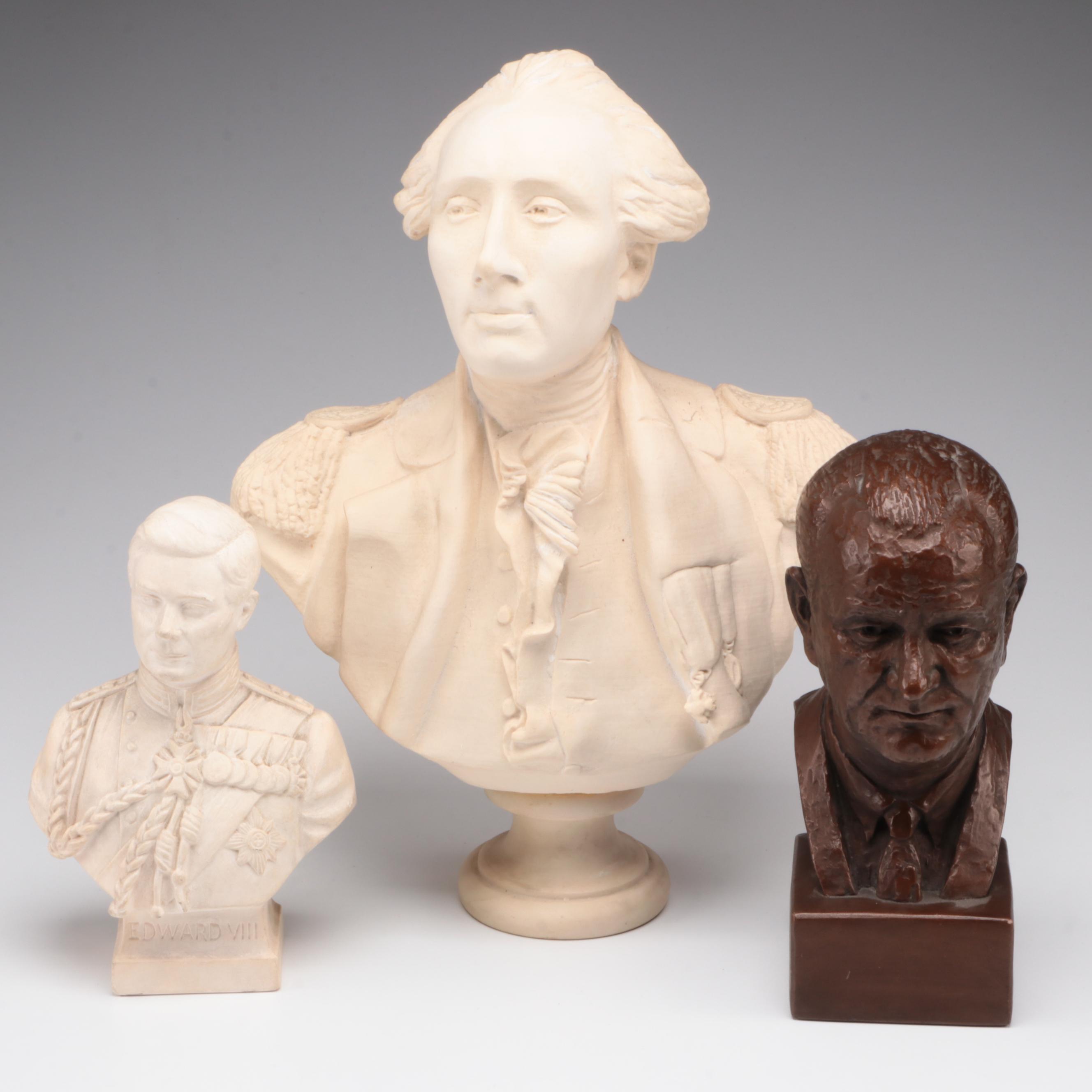 Busts of Lafayette, Edward VIII and President Lyndon B. Johnson