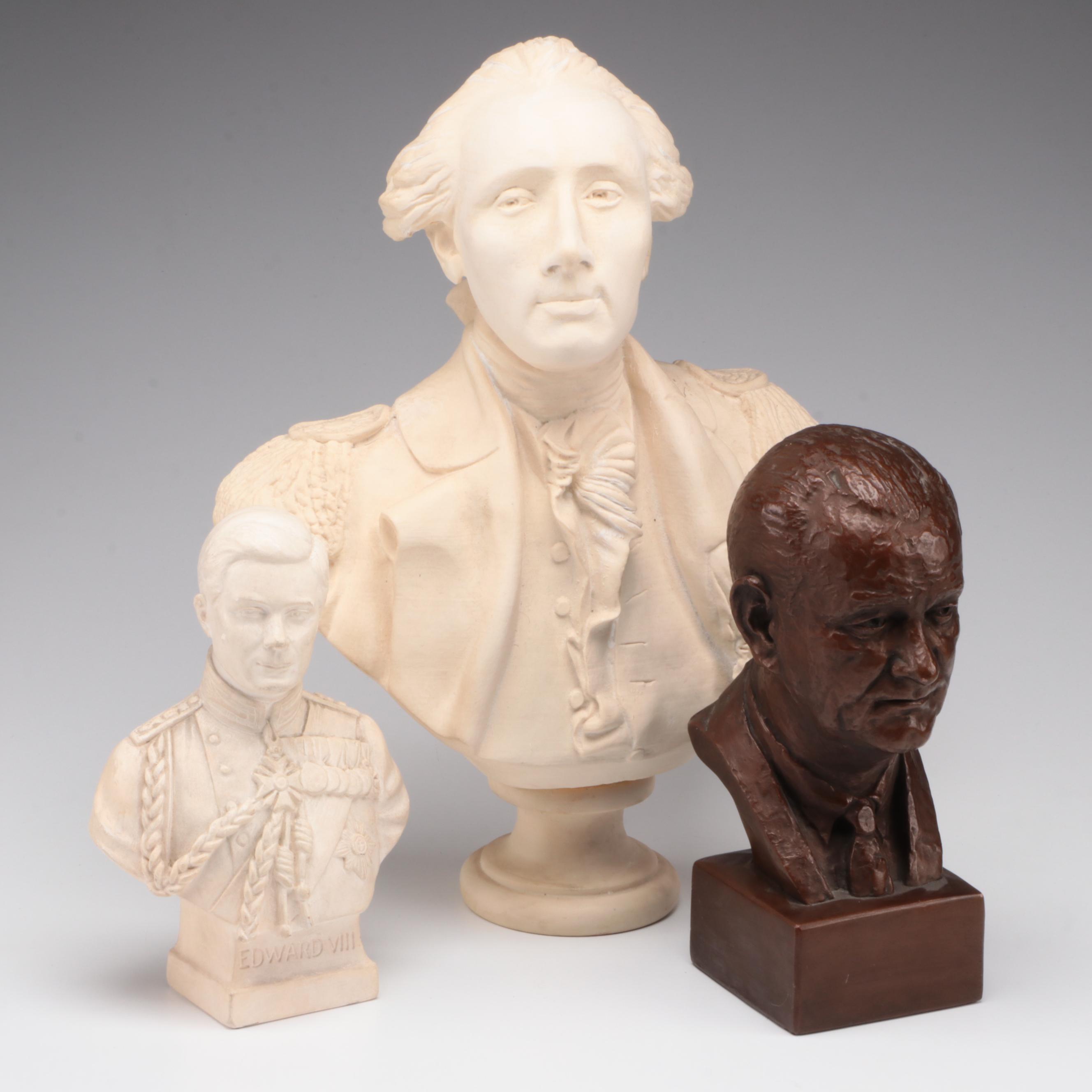 Busts of Lafayette, Edward VIII and President Lyndon B. Johnson