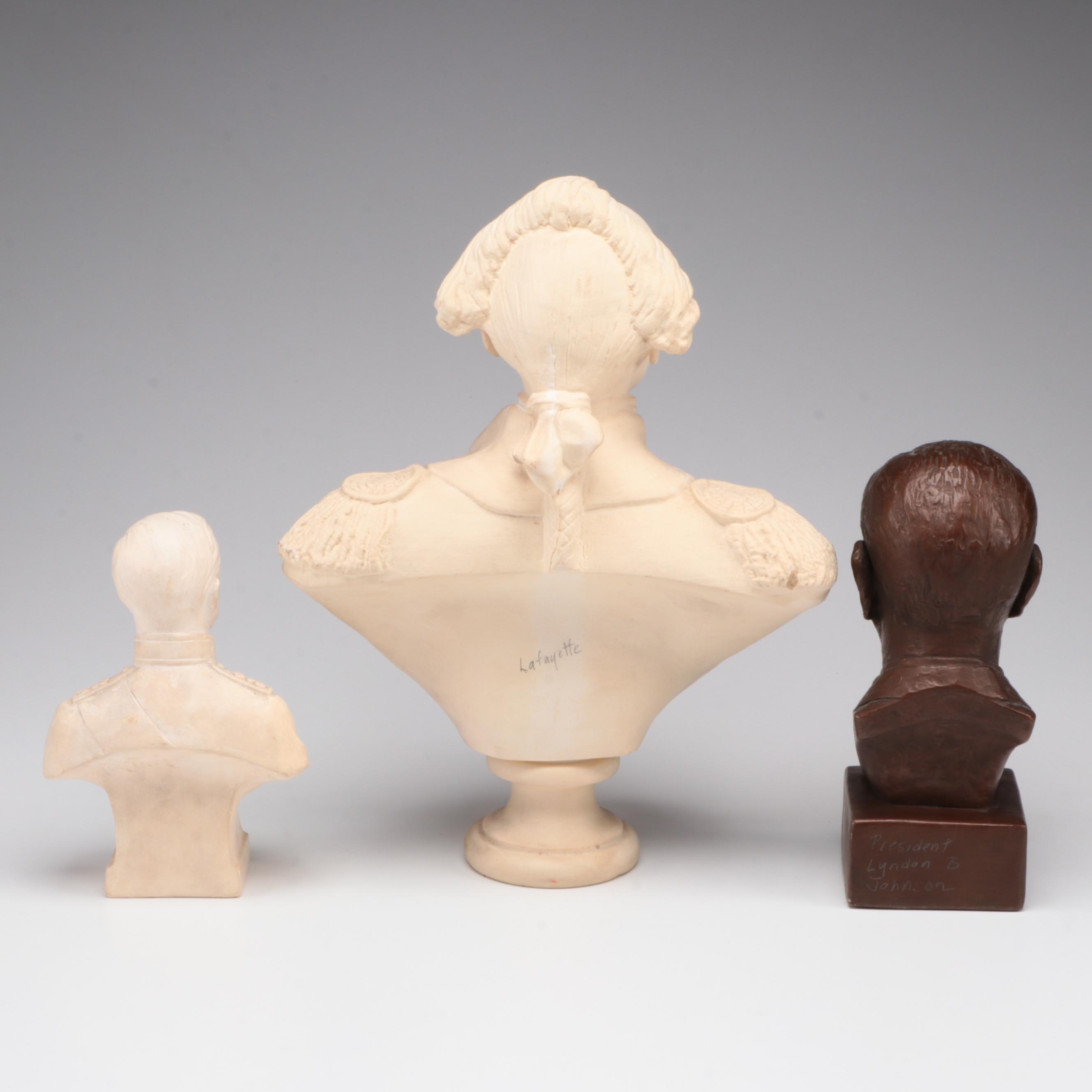 Busts of Lafayette, Edward VIII and President Lyndon B. Johnson