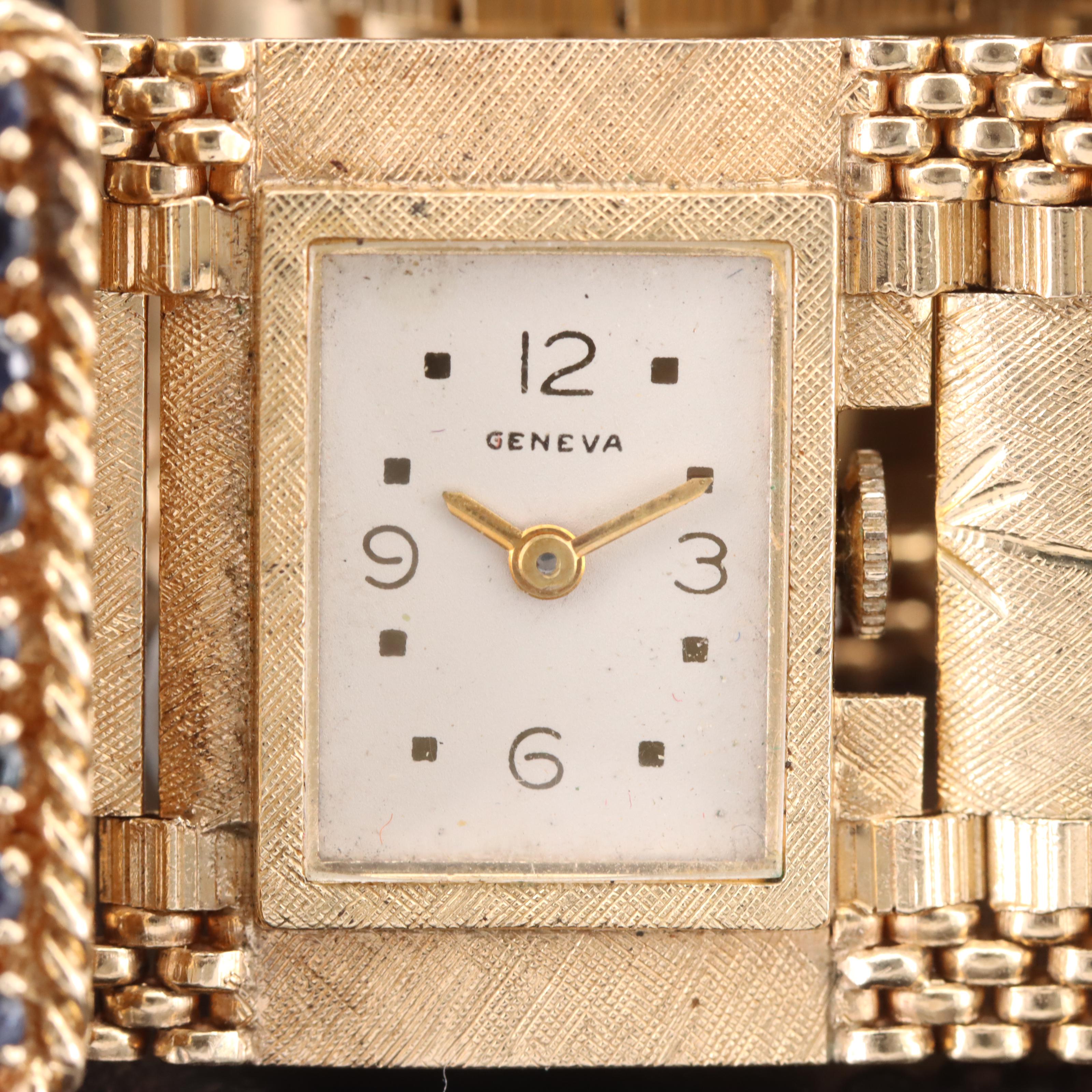 Vintage 14K Sapphire and Pearl Jarretière Bracelet and Jos Boillat Watch