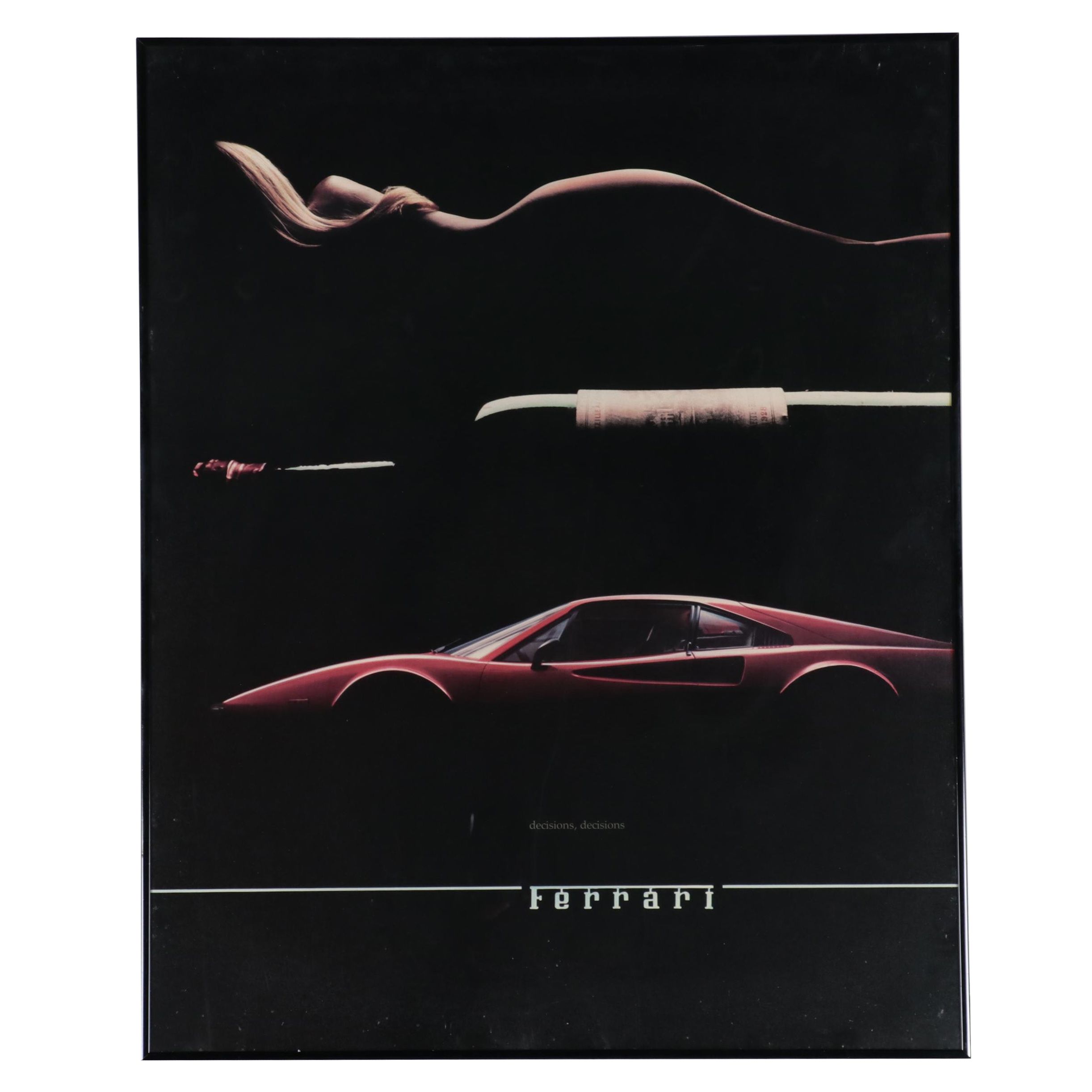 Offset Lithograph After Rick McBride of Ferrari Poster "Decisions Decisions"