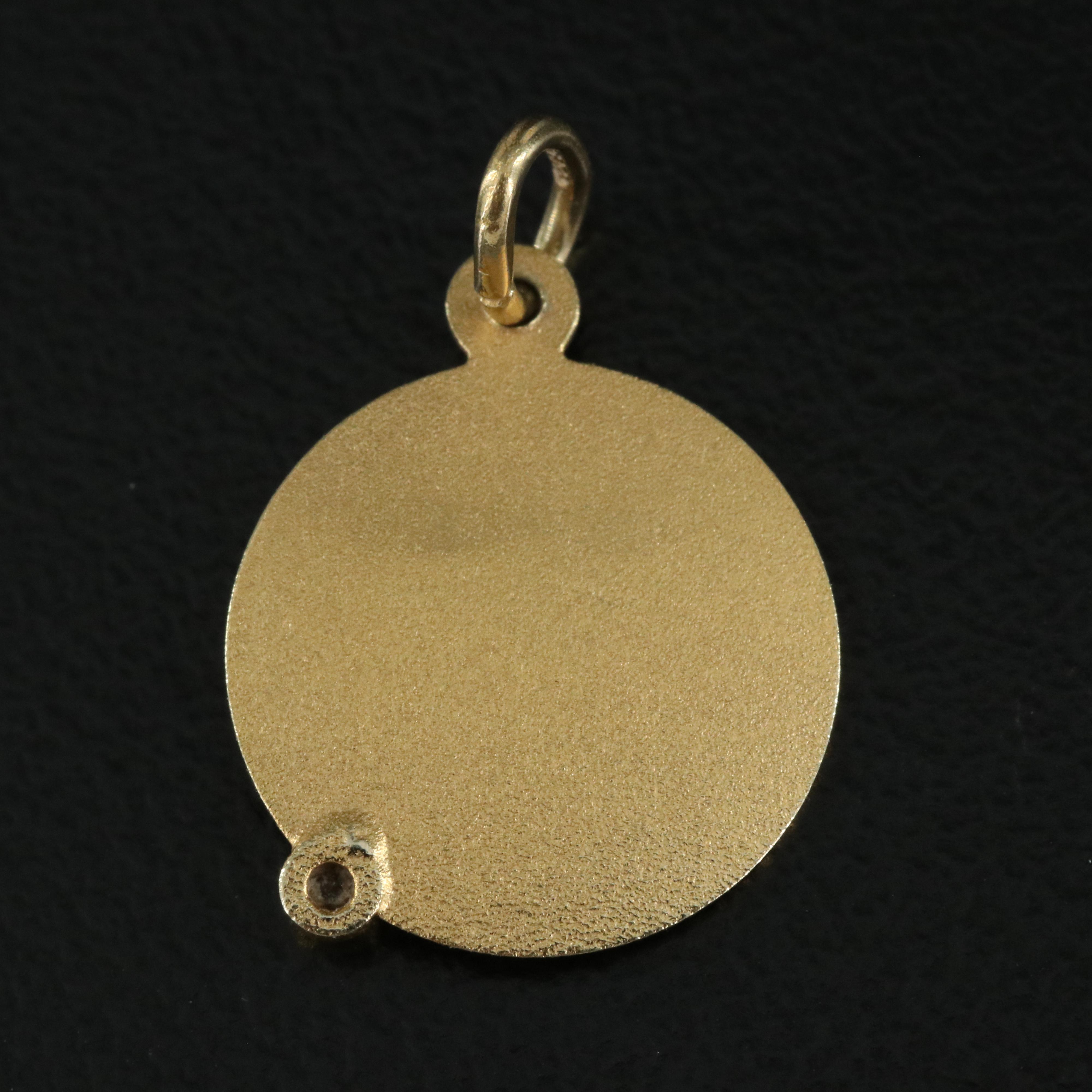 14K Diamond Guardian Angel Pendant