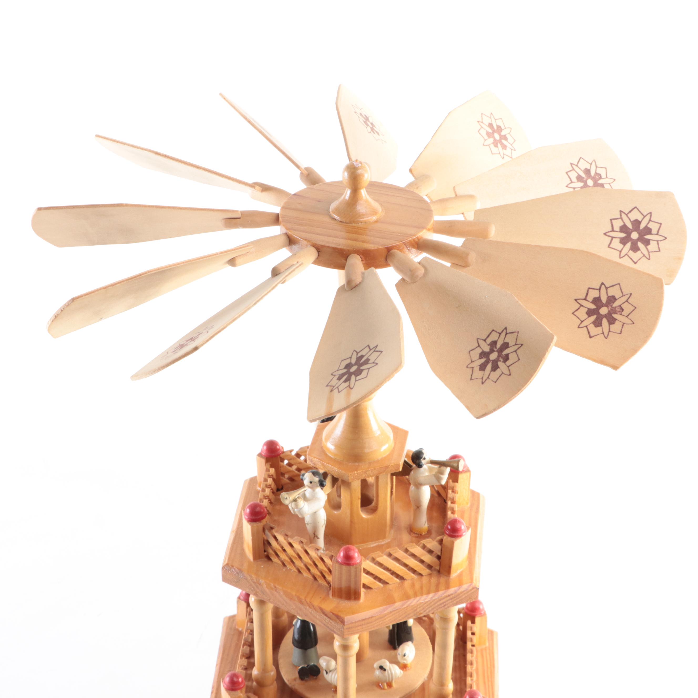 German Weihnachten Three Tier Candle Pyramid Nativity Carousel