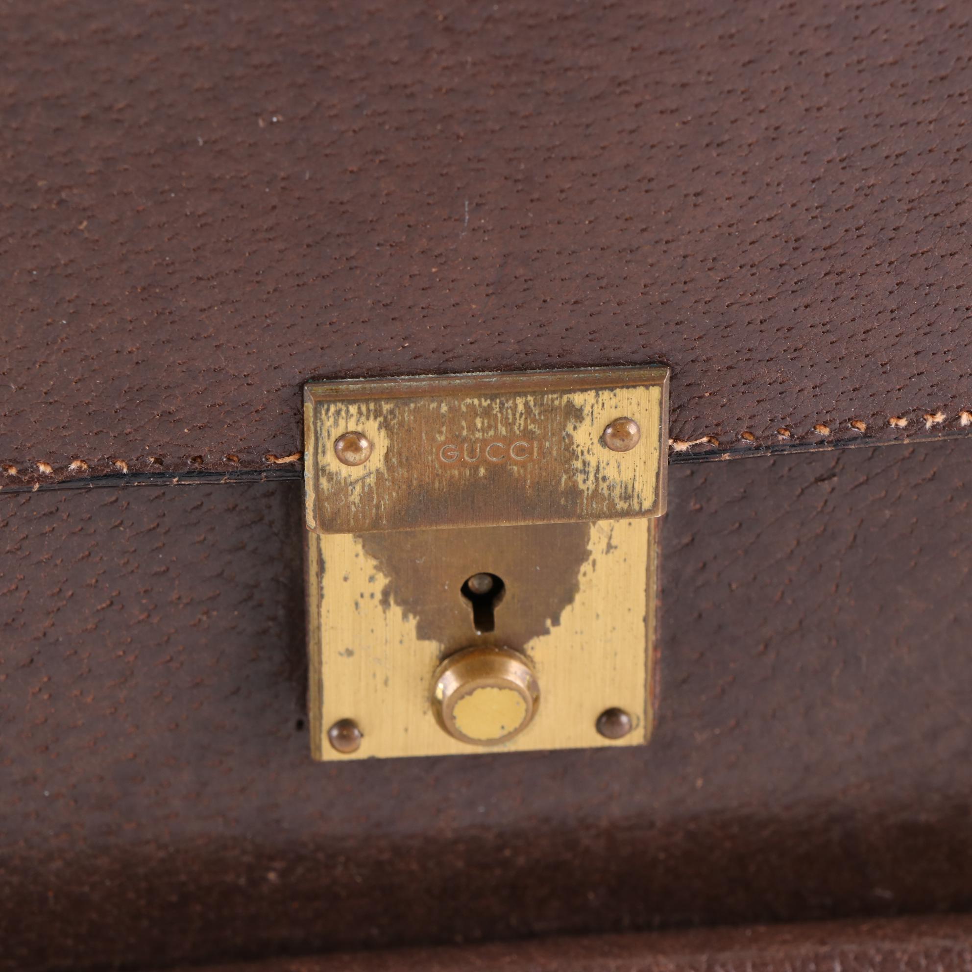 Gucci Crossbody Bag in Brown Cinghiale Leather with Push Lock