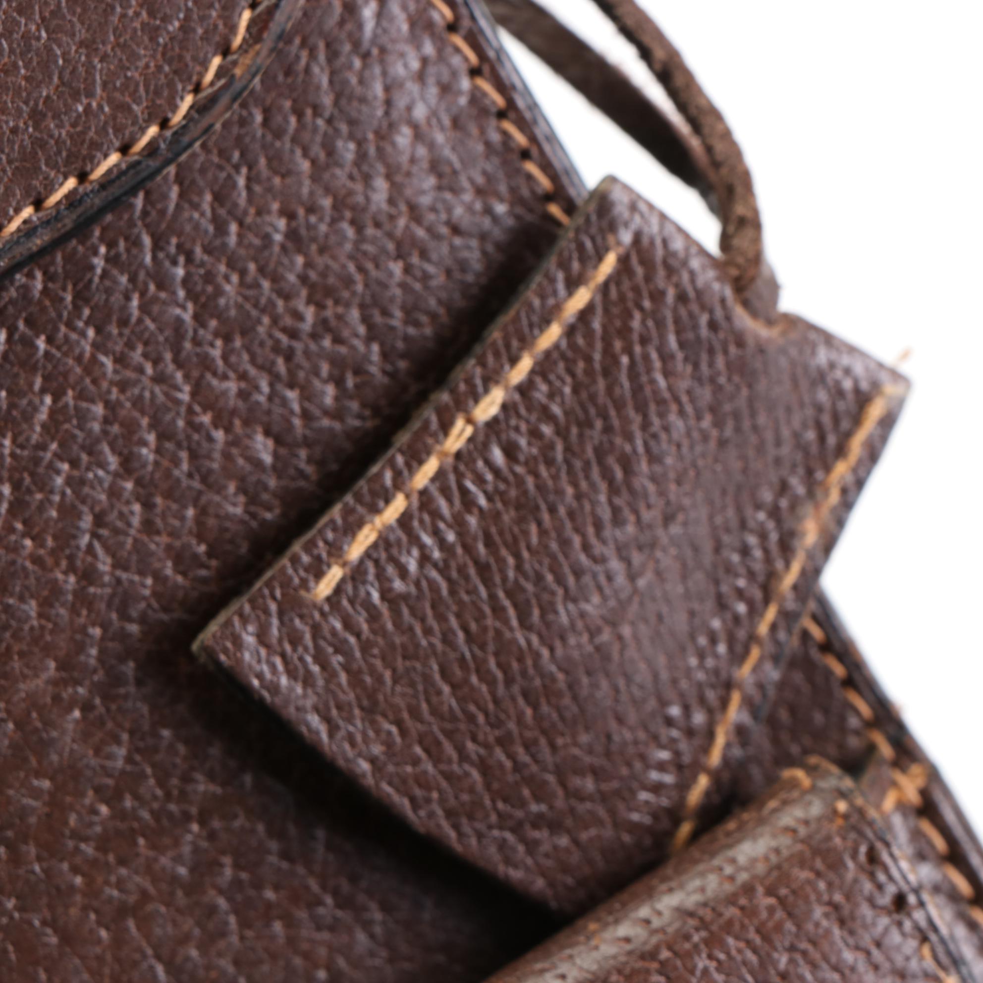 Gucci Crossbody Bag in Brown Cinghiale Leather with Push Lock