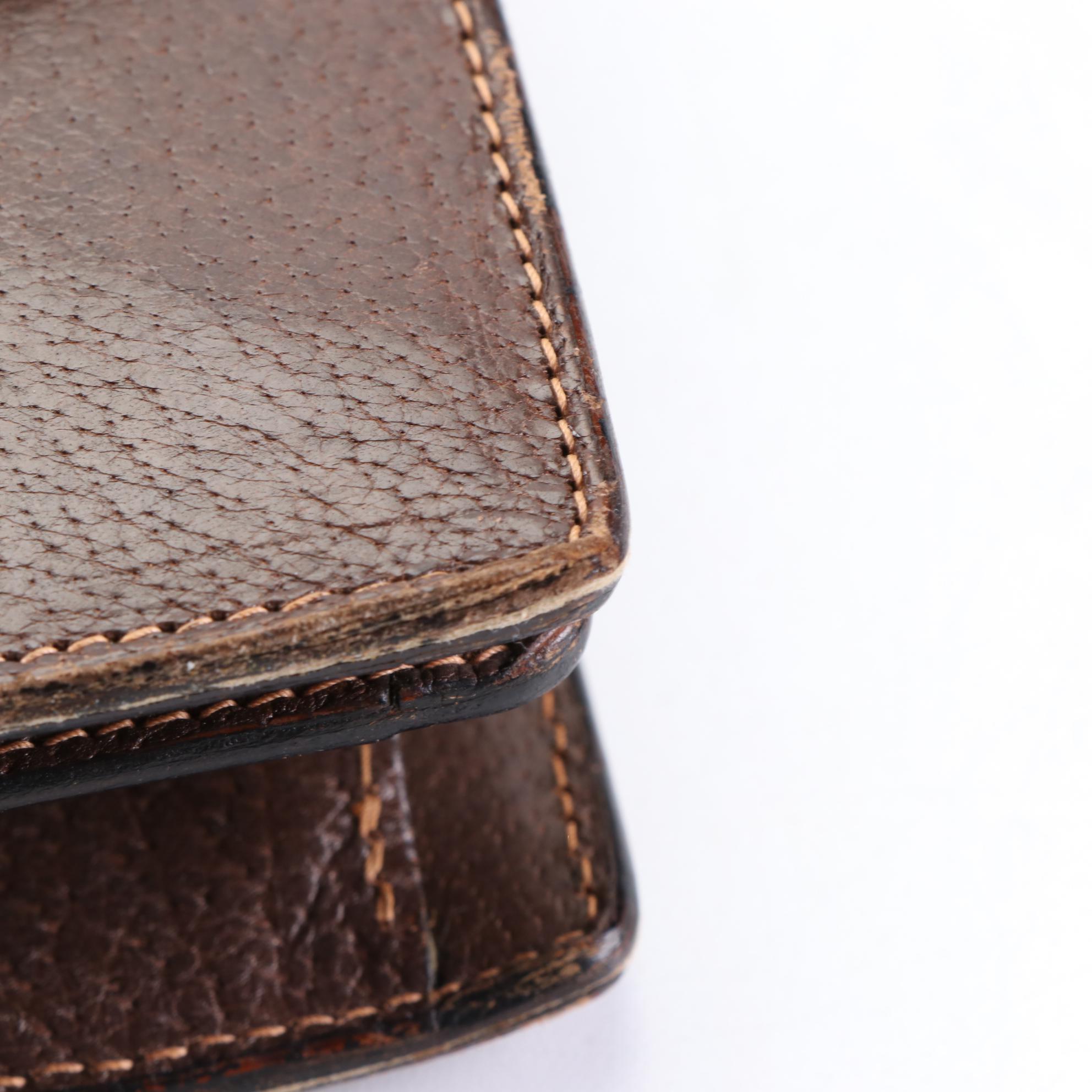 Gucci Crossbody Bag in Brown Cinghiale Leather with Push Lock