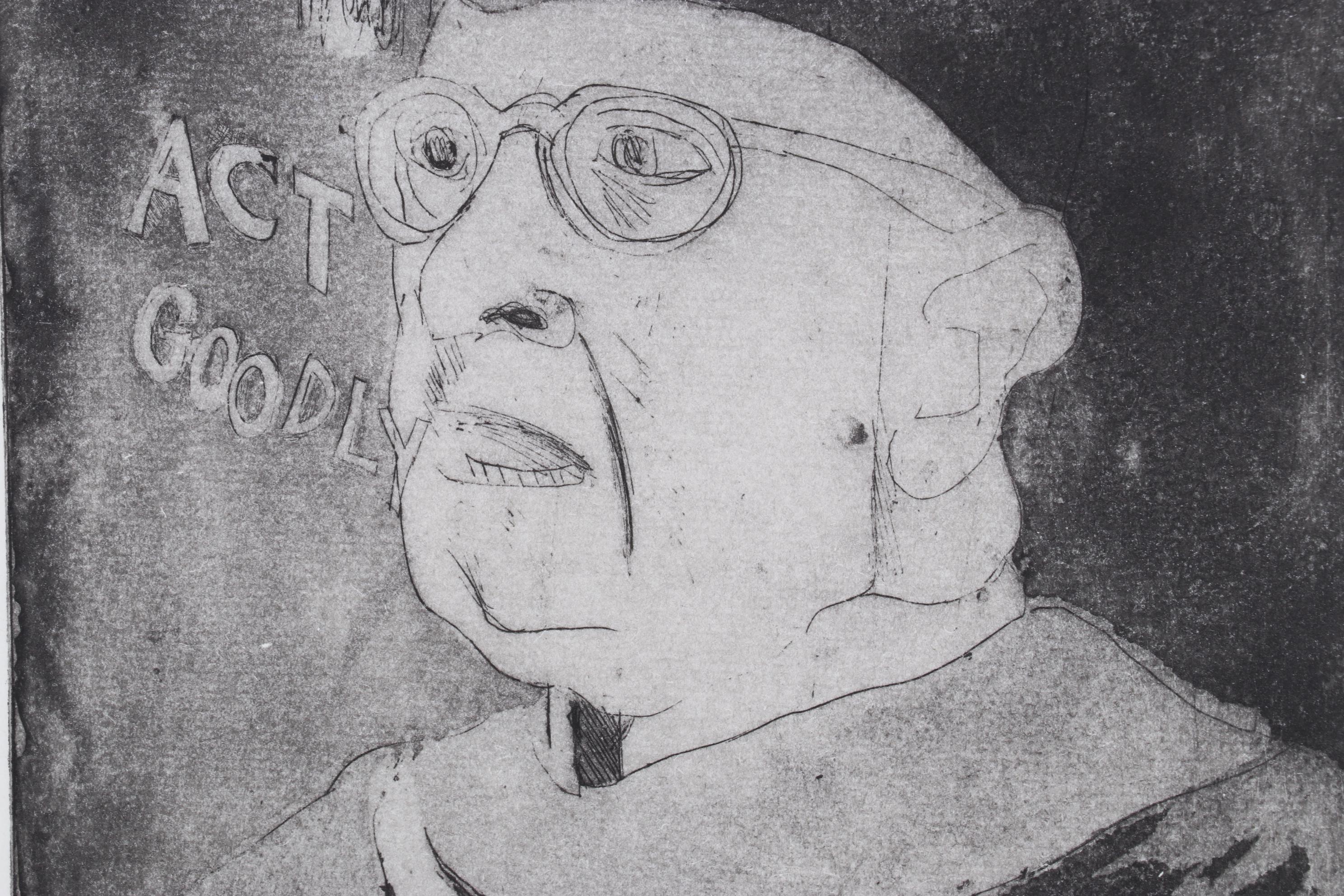 Sidney Chafetz Etching with Aquatint "Orator Aptus," 1963