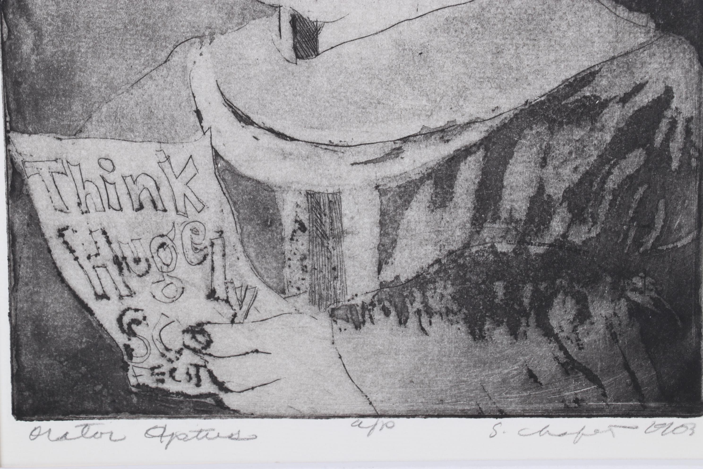 Sidney Chafetz Etching with Aquatint "Orator Aptus," 1963