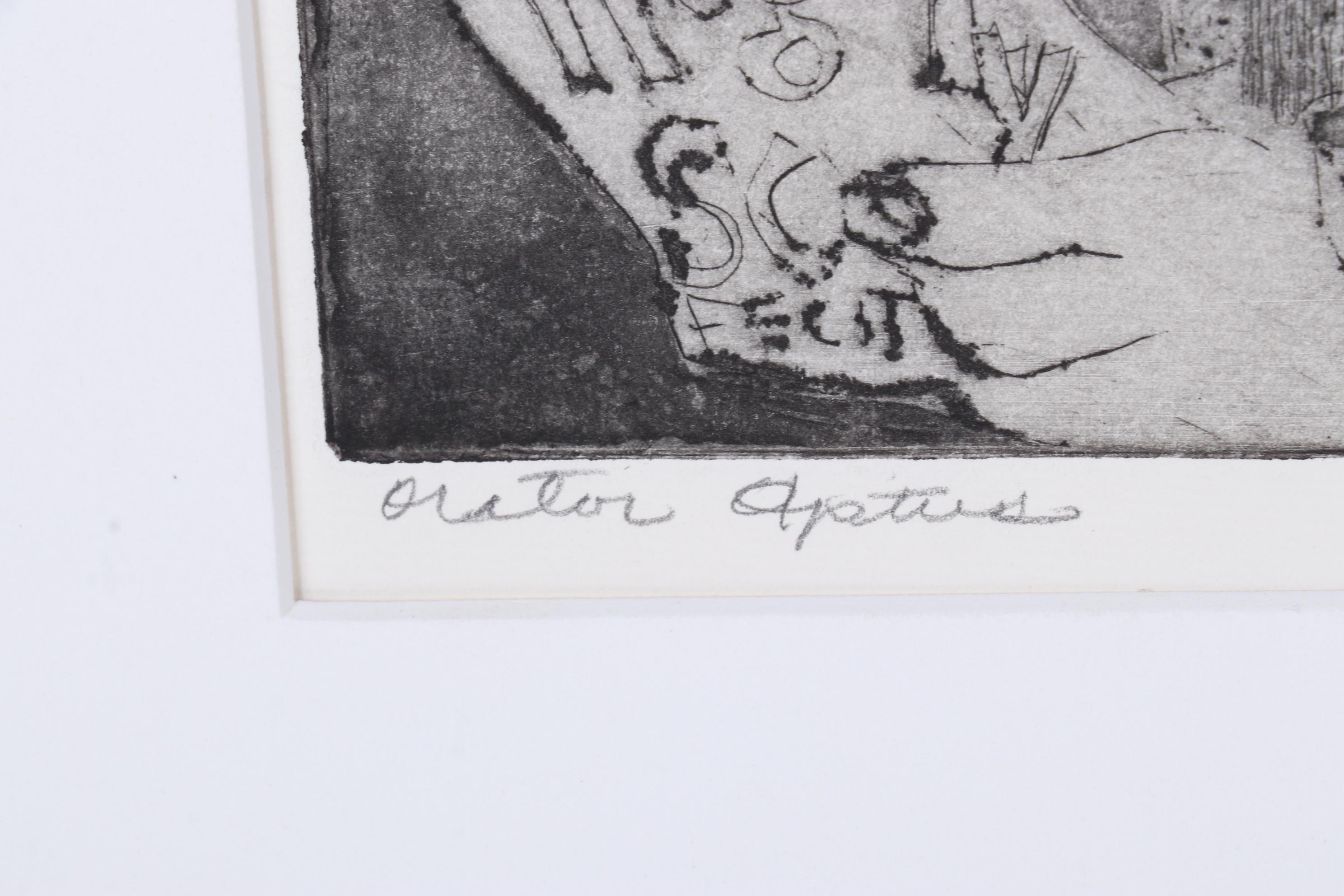 Sidney Chafetz Etching with Aquatint "Orator Aptus," 1963