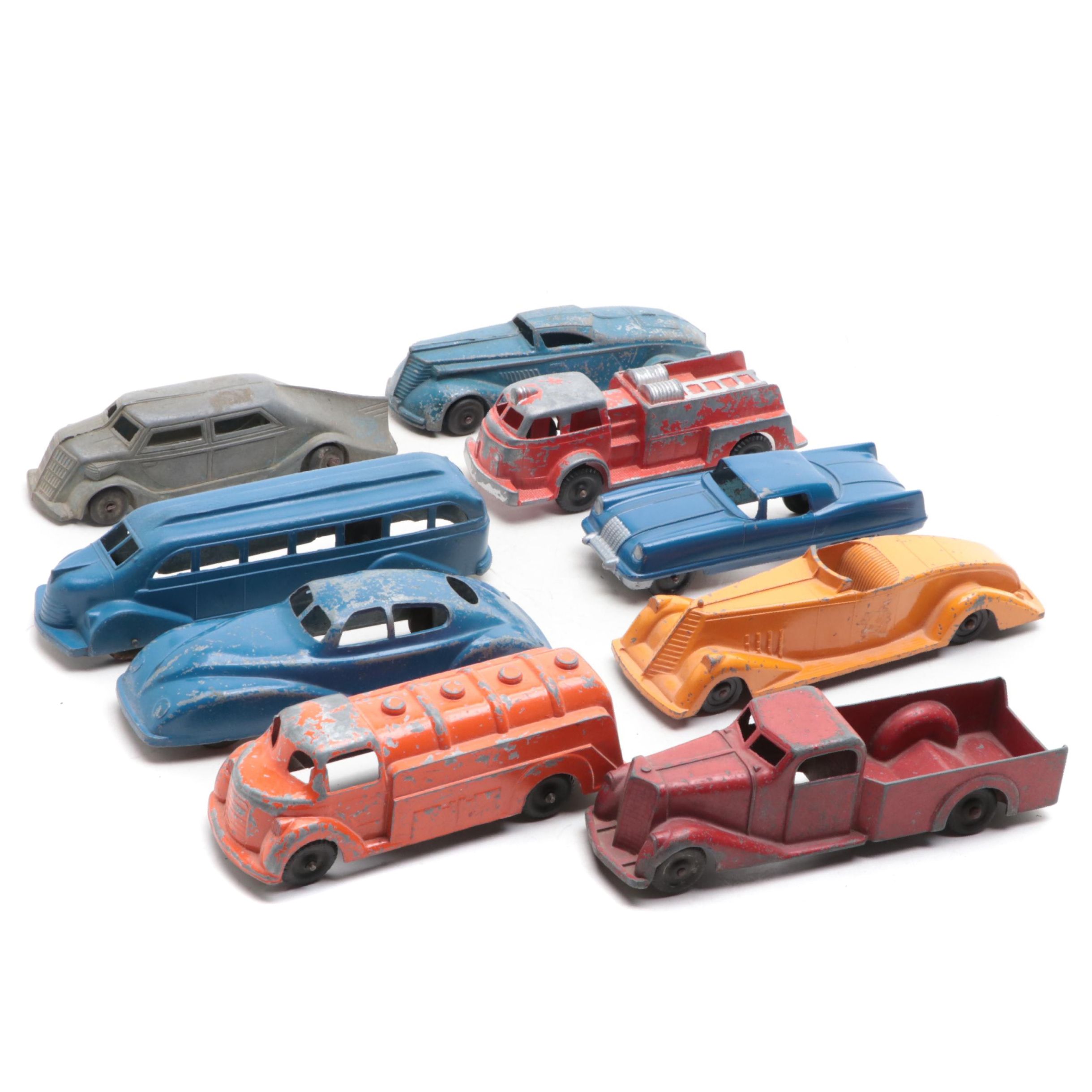 Manoil, Metal Masters, Hubley and Other Tin Litho Toy Cars, Early to Mid-20th C.