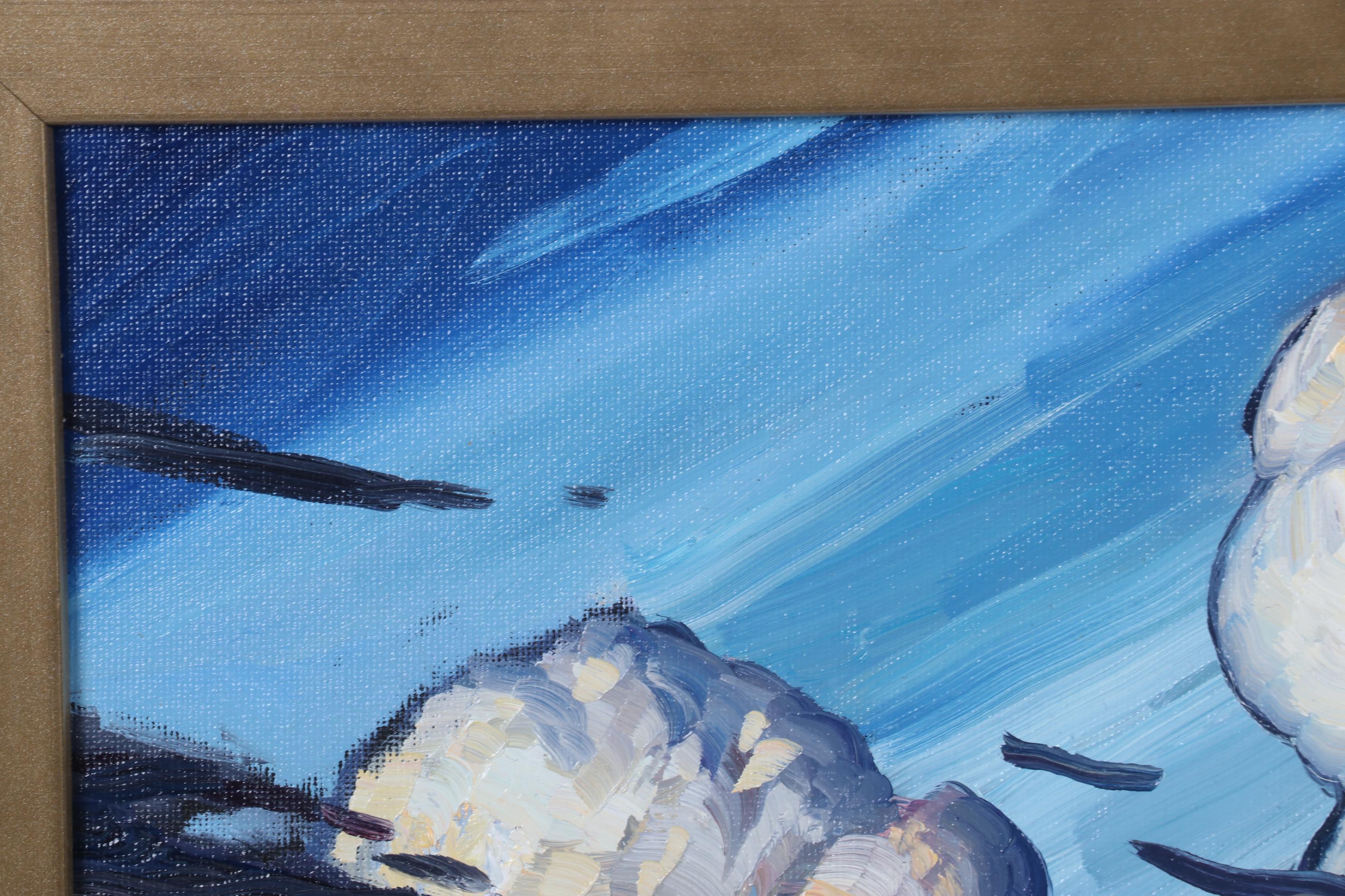 William Hawkins Oil Painting of Clouds Billowing Over Southwest Mountains, 2022