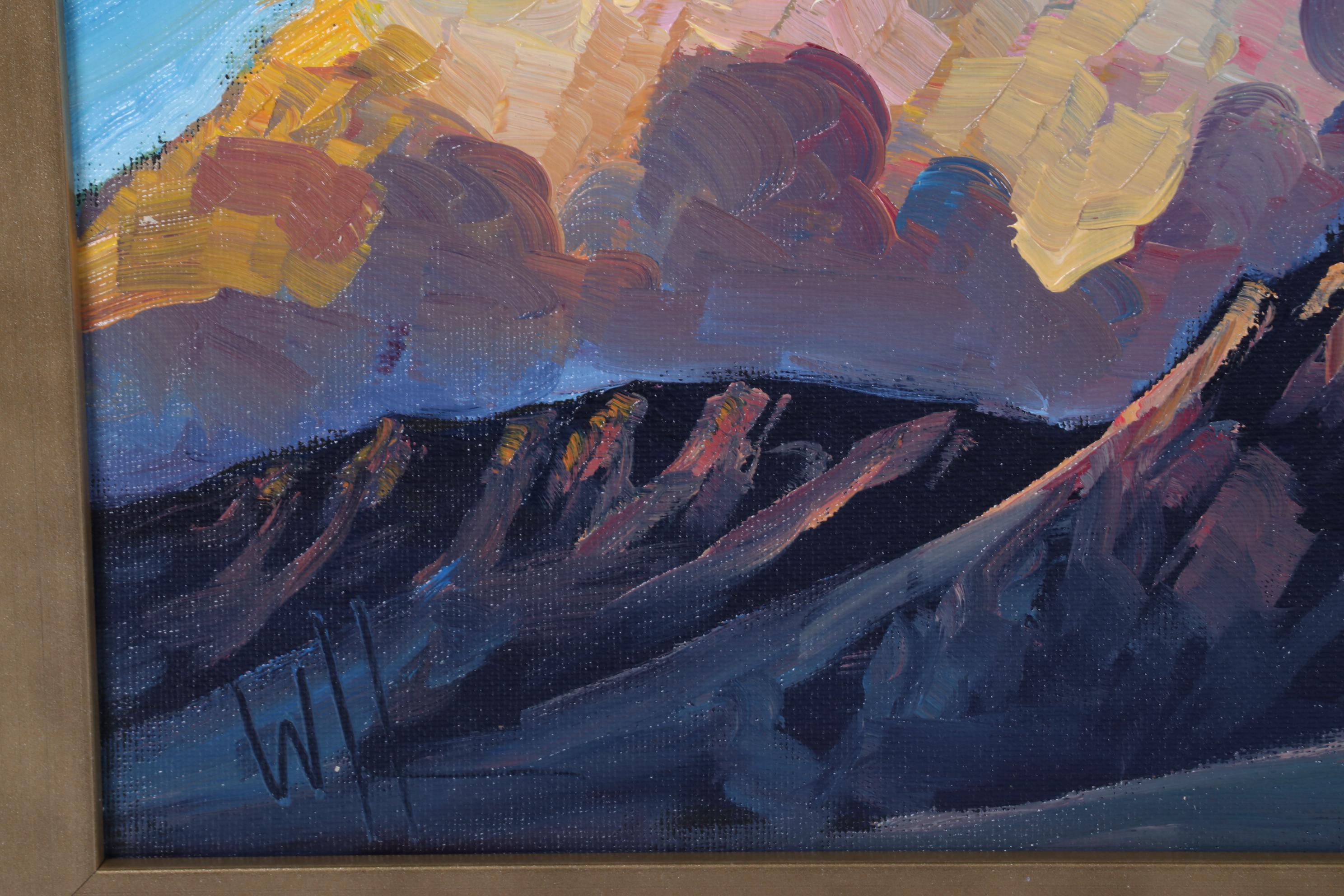 William Hawkins Oil Painting of Clouds Billowing Over Southwest Mountains, 2022