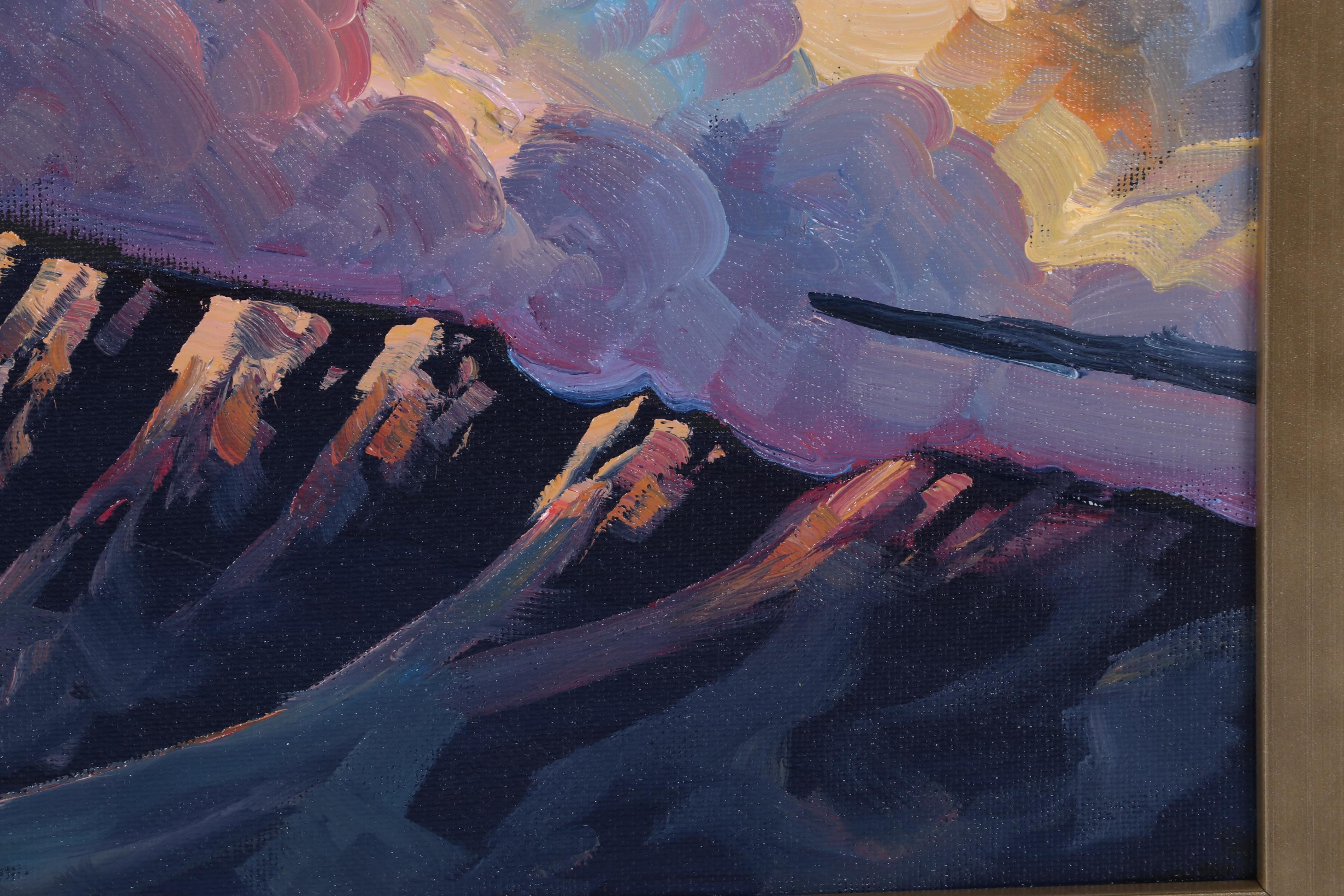 William Hawkins Oil Painting of Clouds Billowing Over Southwest Mountains, 2022