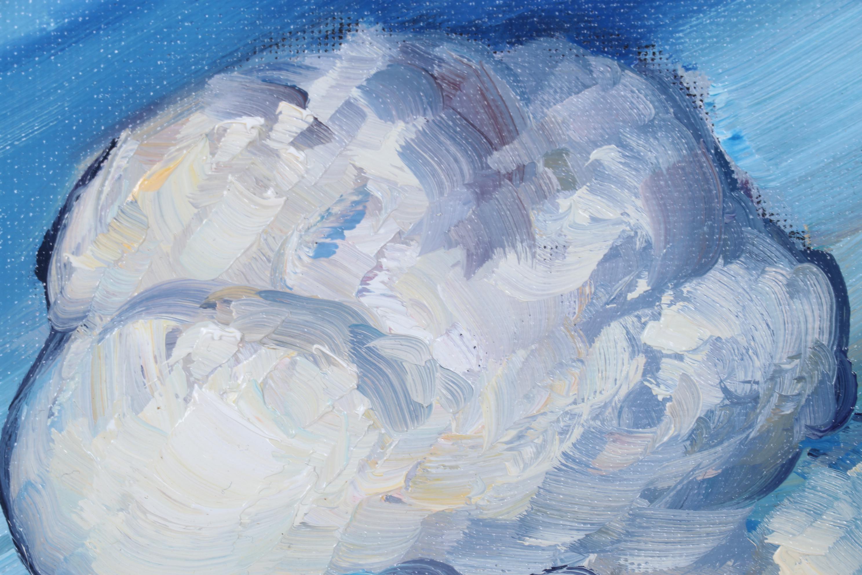 William Hawkins Oil Painting of Clouds Billowing Over Southwest Mountains, 2022