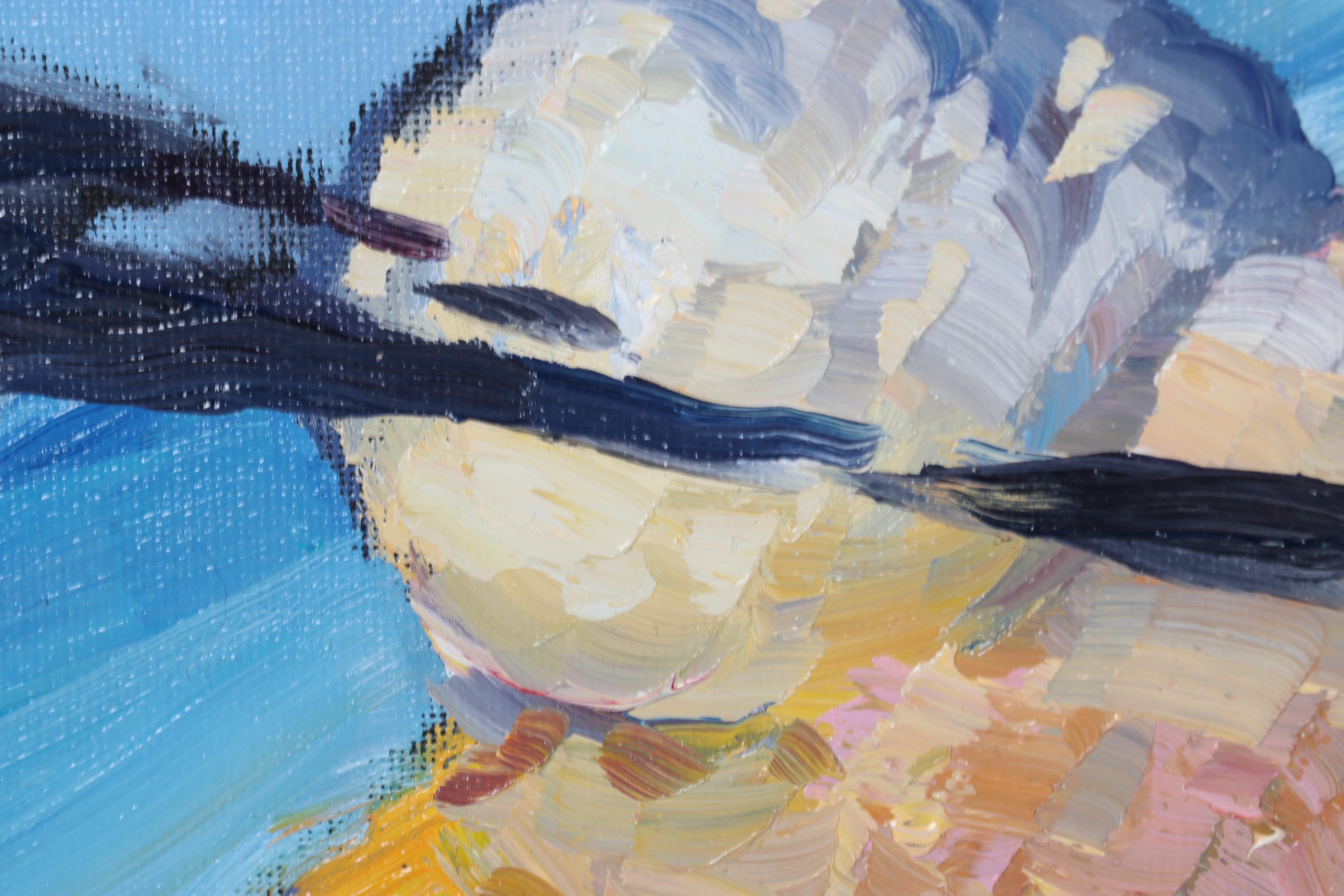 William Hawkins Oil Painting of Clouds Billowing Over Southwest Mountains, 2022