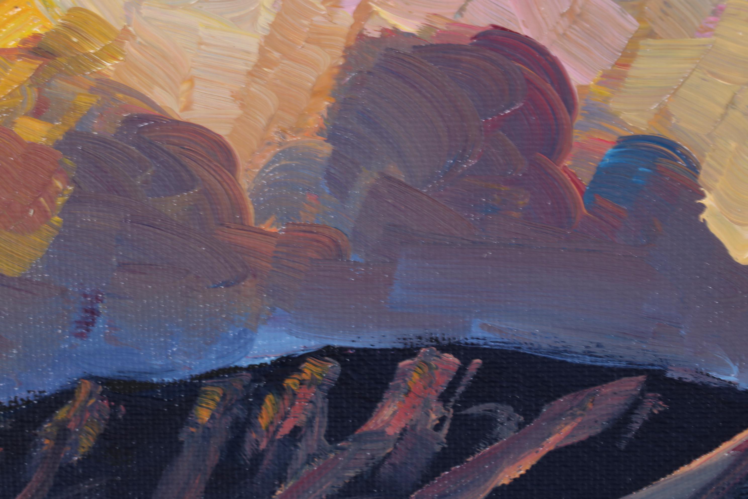 William Hawkins Oil Painting of Clouds Billowing Over Southwest Mountains, 2022