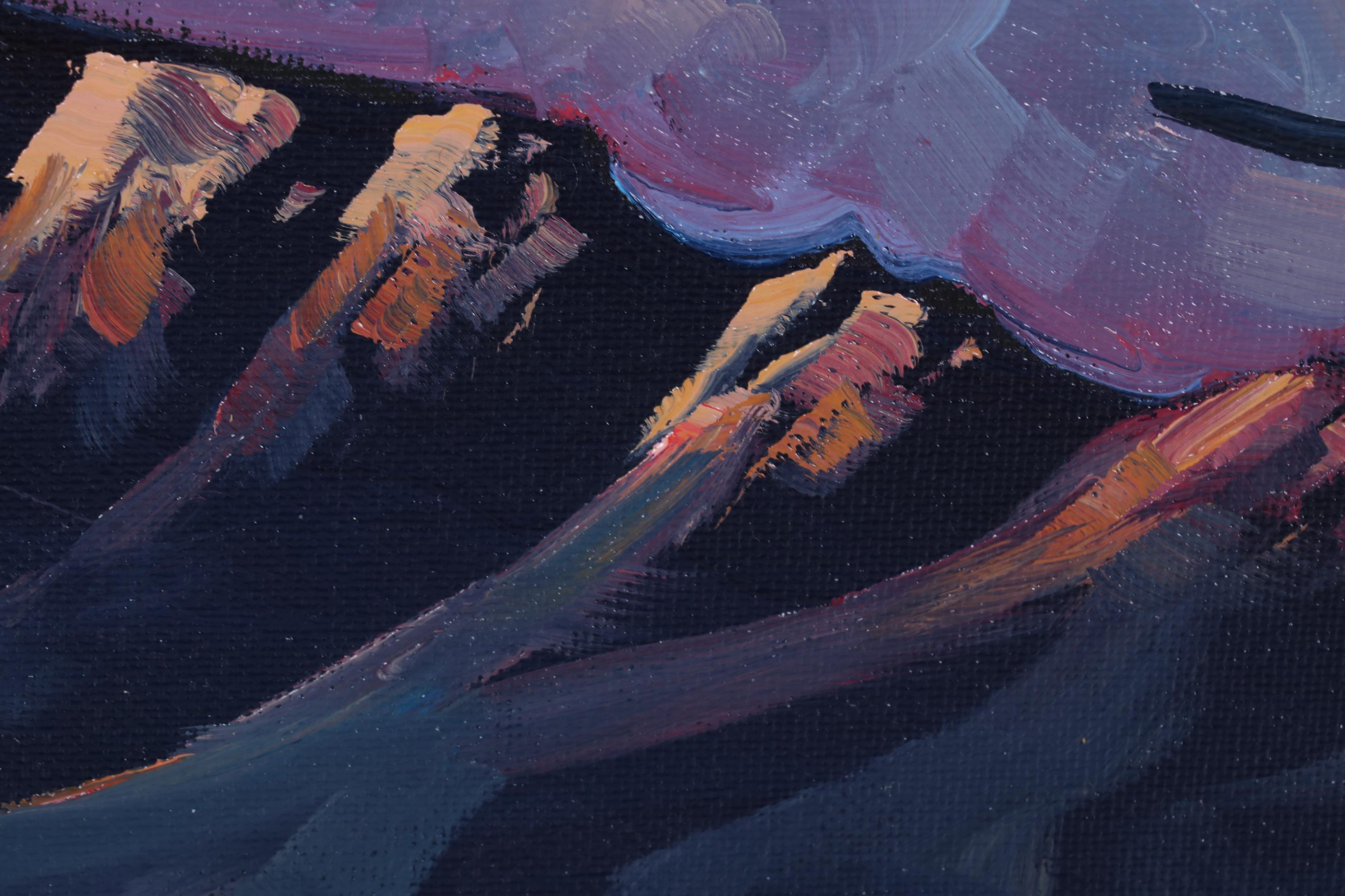 William Hawkins Oil Painting of Clouds Billowing Over Southwest Mountains, 2022