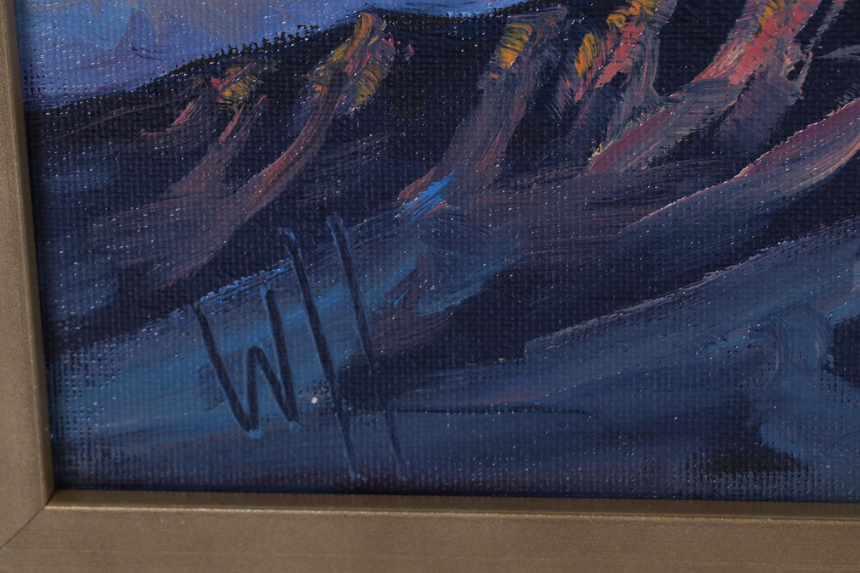 William Hawkins Oil Painting of Clouds Billowing Over Southwest Mountains, 2022