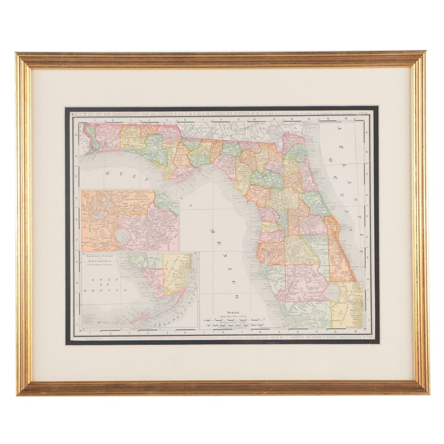Rand, McNally & Co. Map of Florida, Circa 1895