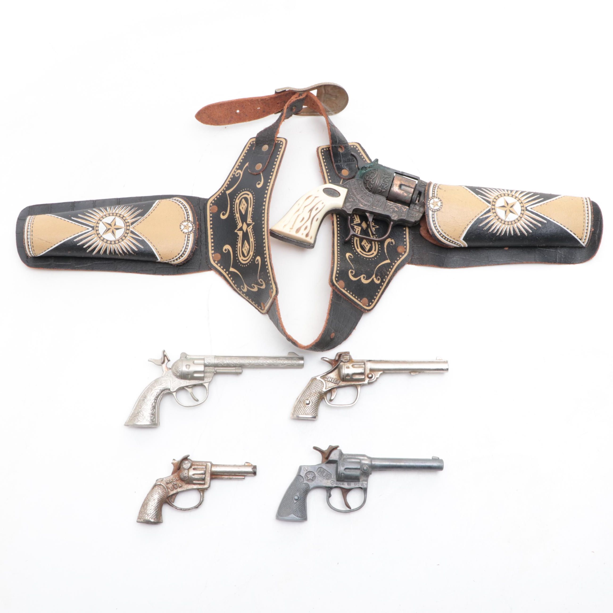 Hubley, Leslie Henry and Other Toy Guns and Holster, Mid-20th Century