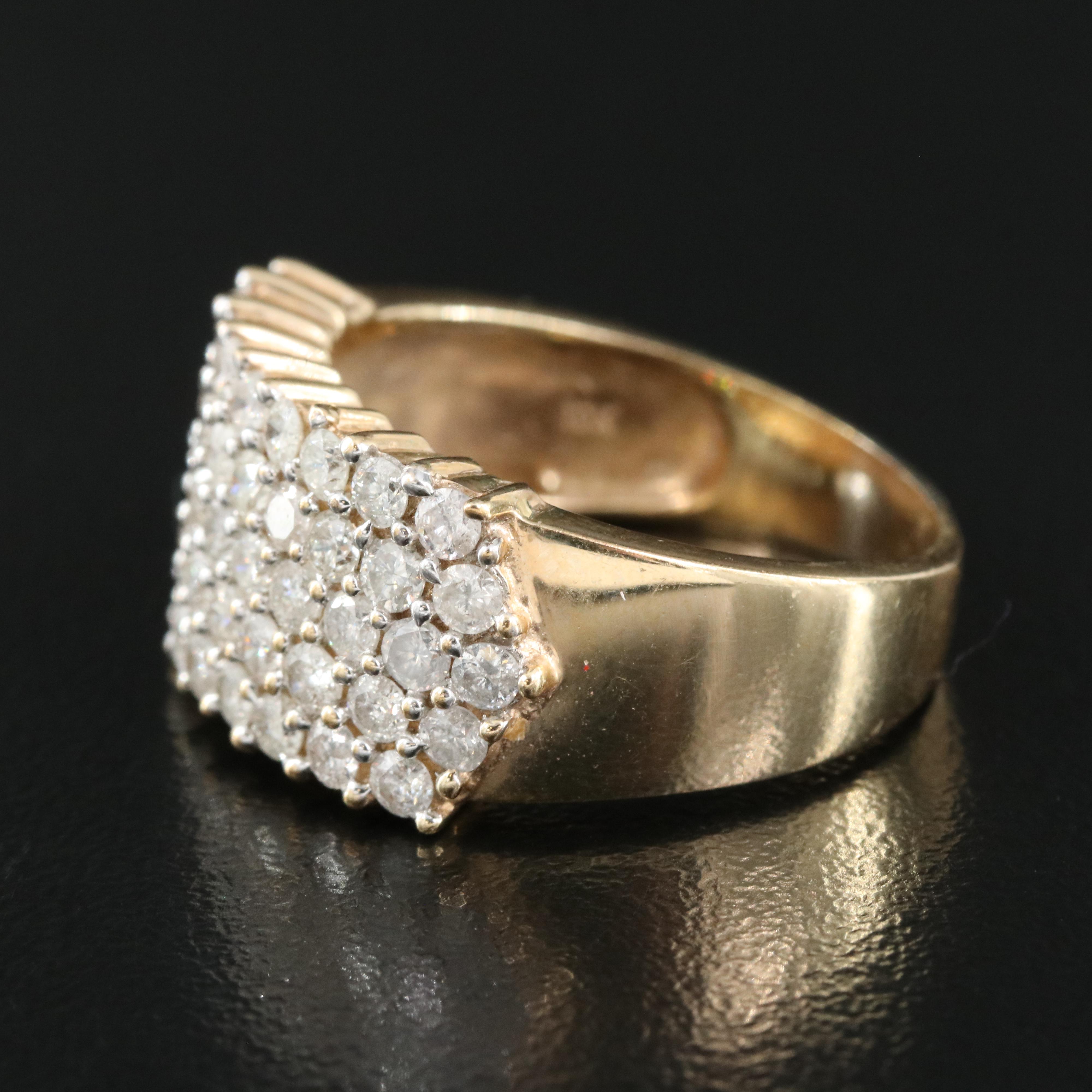 10K 1.50 CTW Diamond Cluster Ring