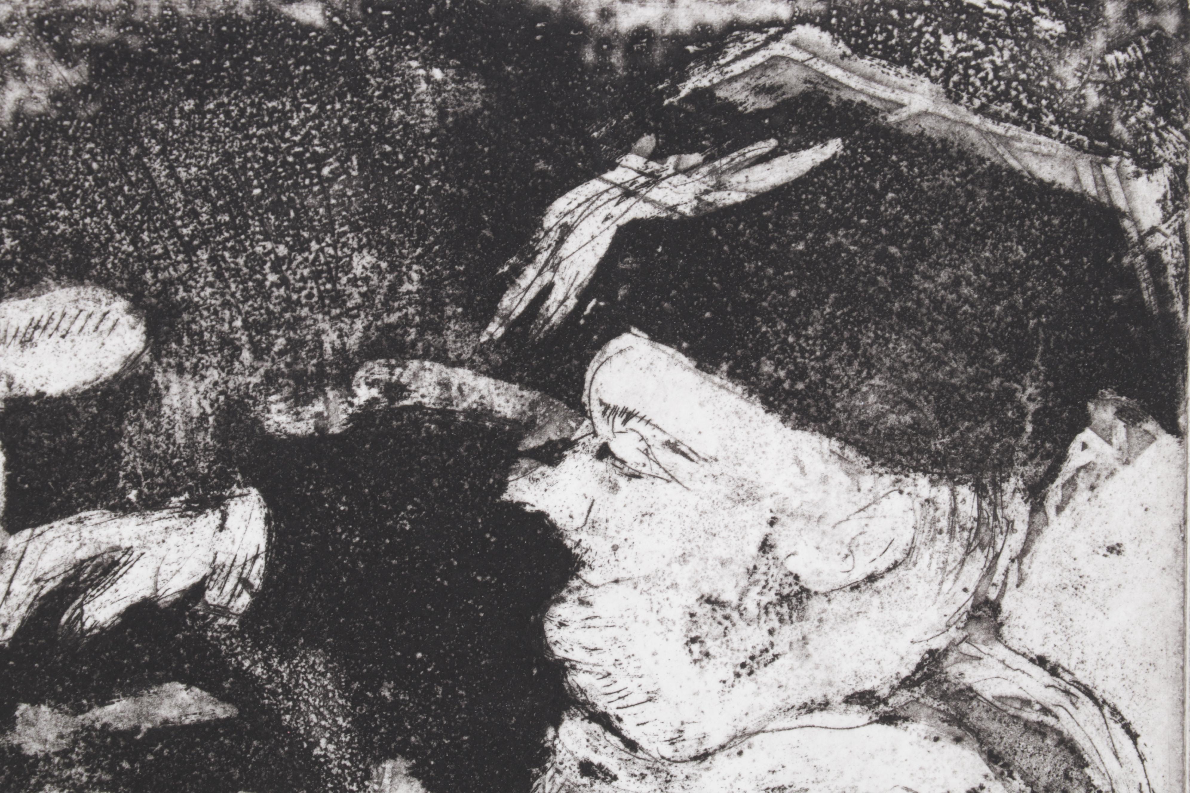 Sidney Chafetz Satirical Etching "Baa-aa," 1963