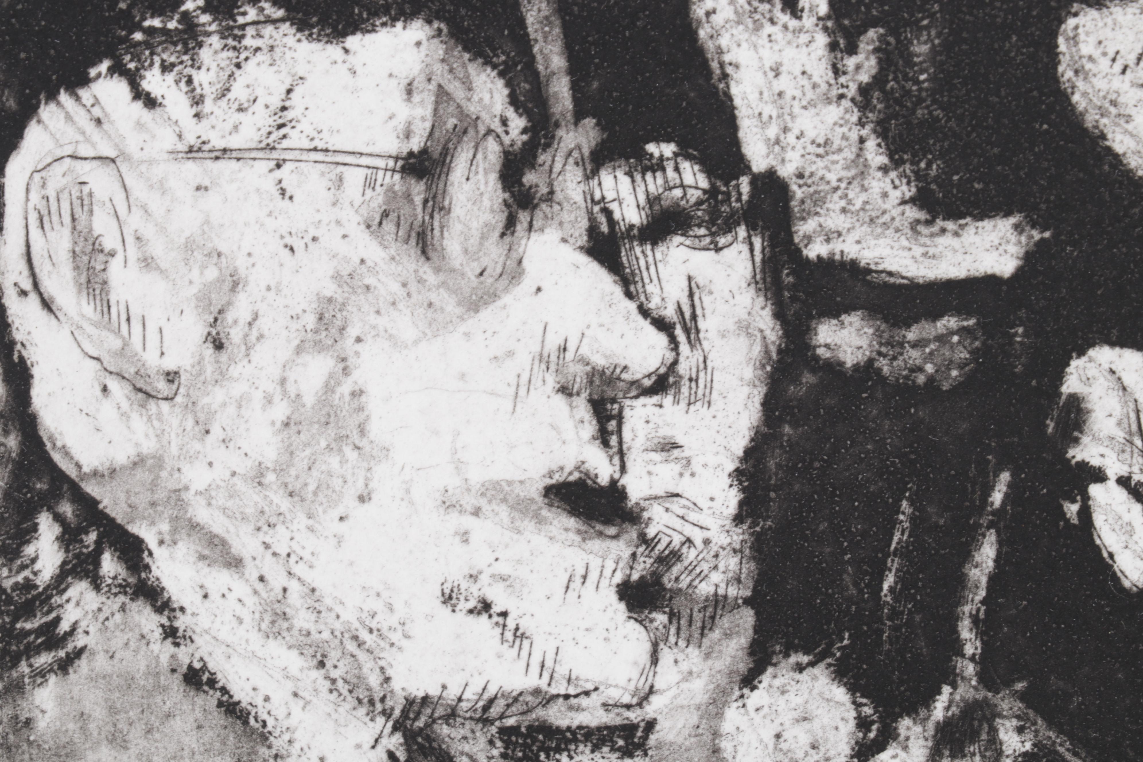 Sidney Chafetz Satirical Etching "Baa-aa," 1963