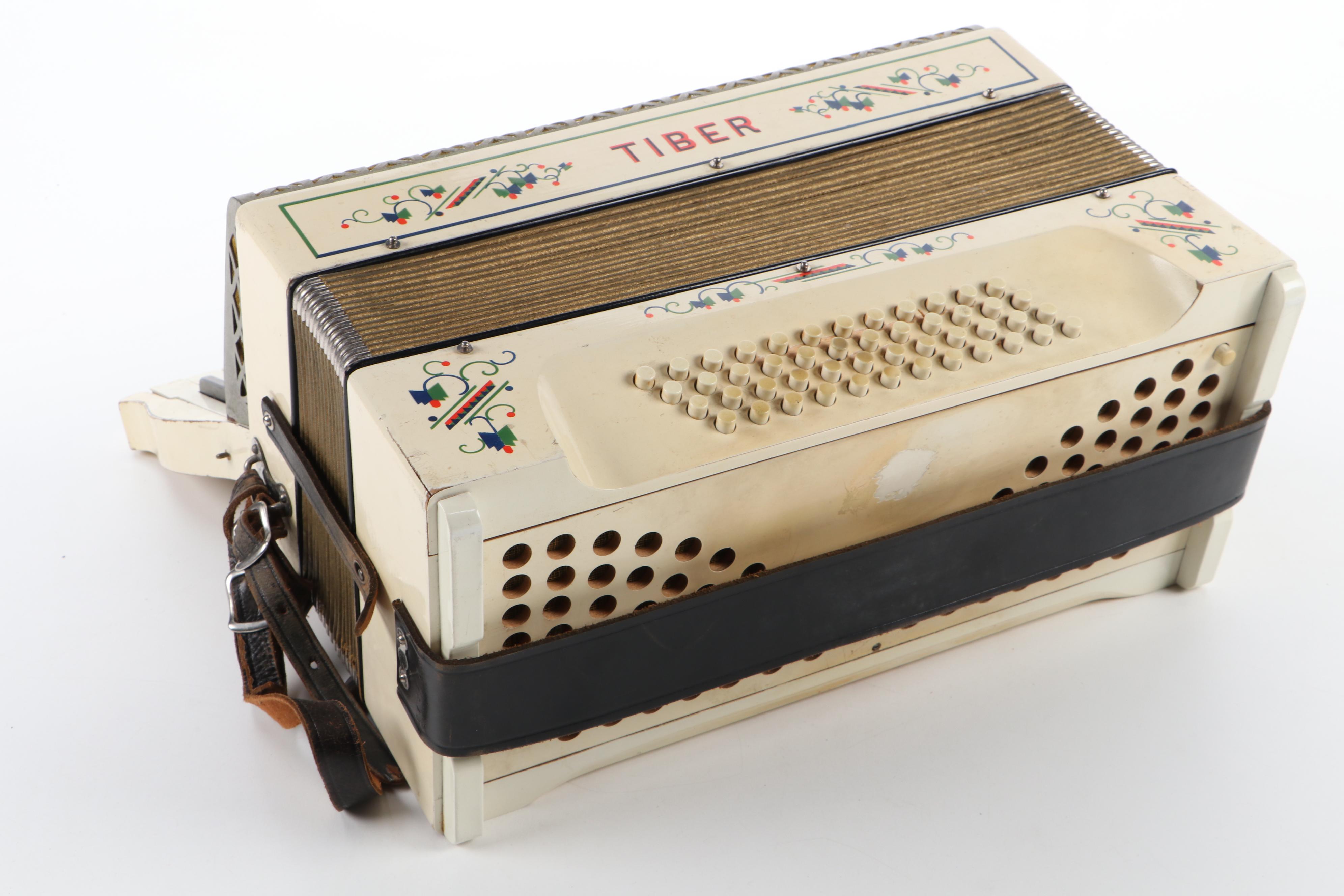 Hohner "Tiber" Keyboard Accordion With Case, Mid-20th Century