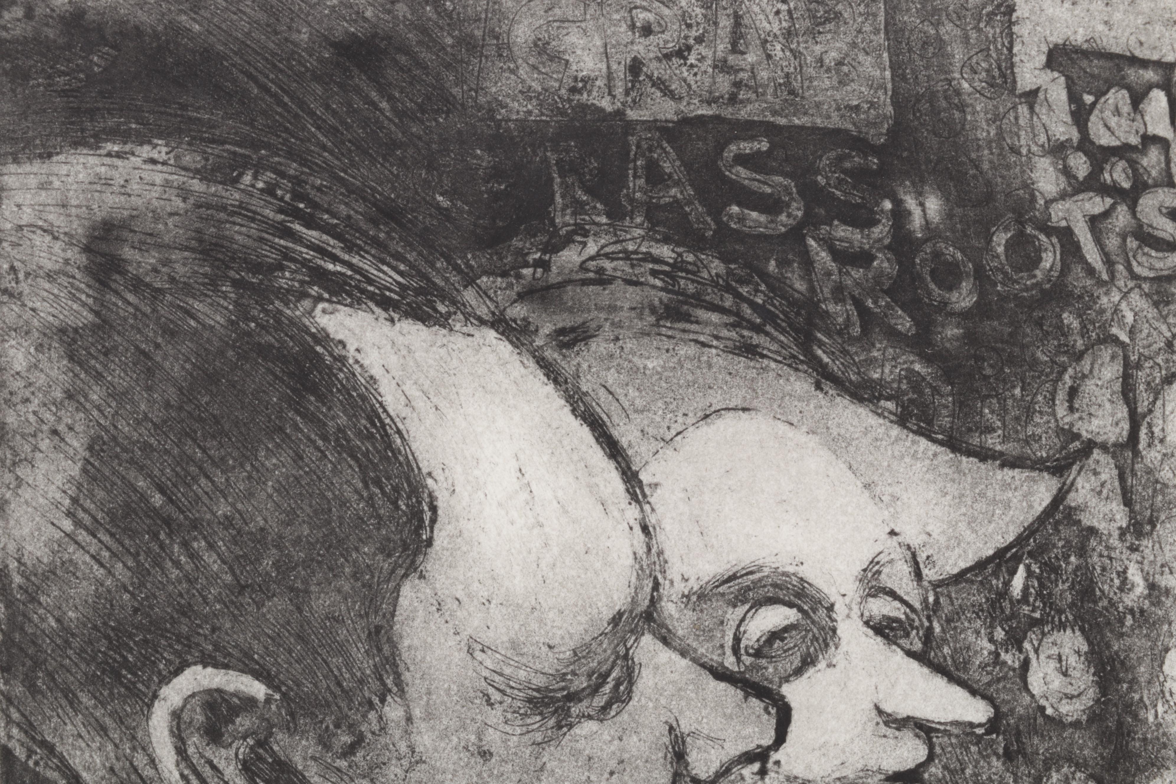 Sidney Chafetz Etching with Aquatint "Souvenir 1960 - 68," 1969