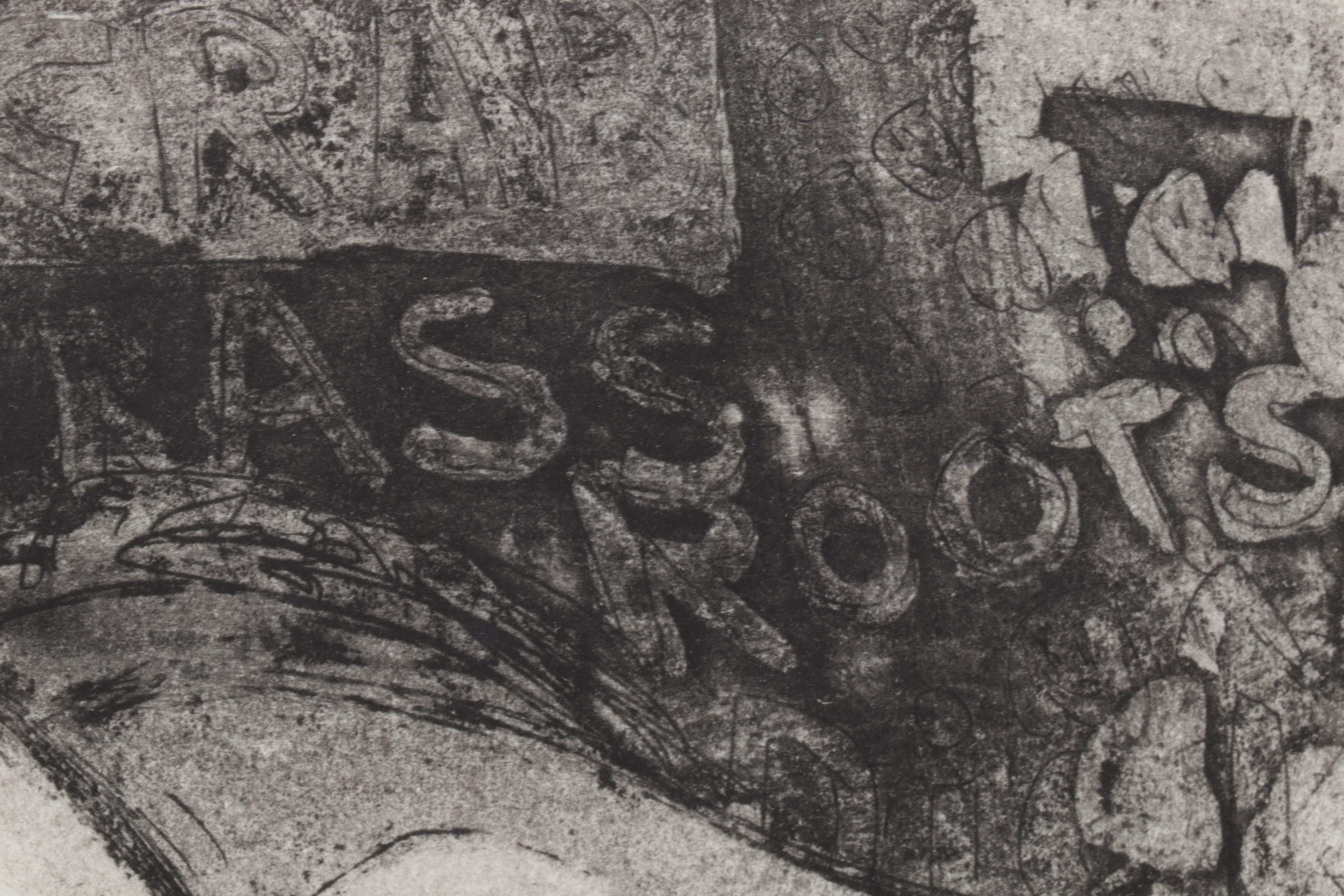 Sidney Chafetz Etching with Aquatint "Souvenir 1960 - 68," 1969