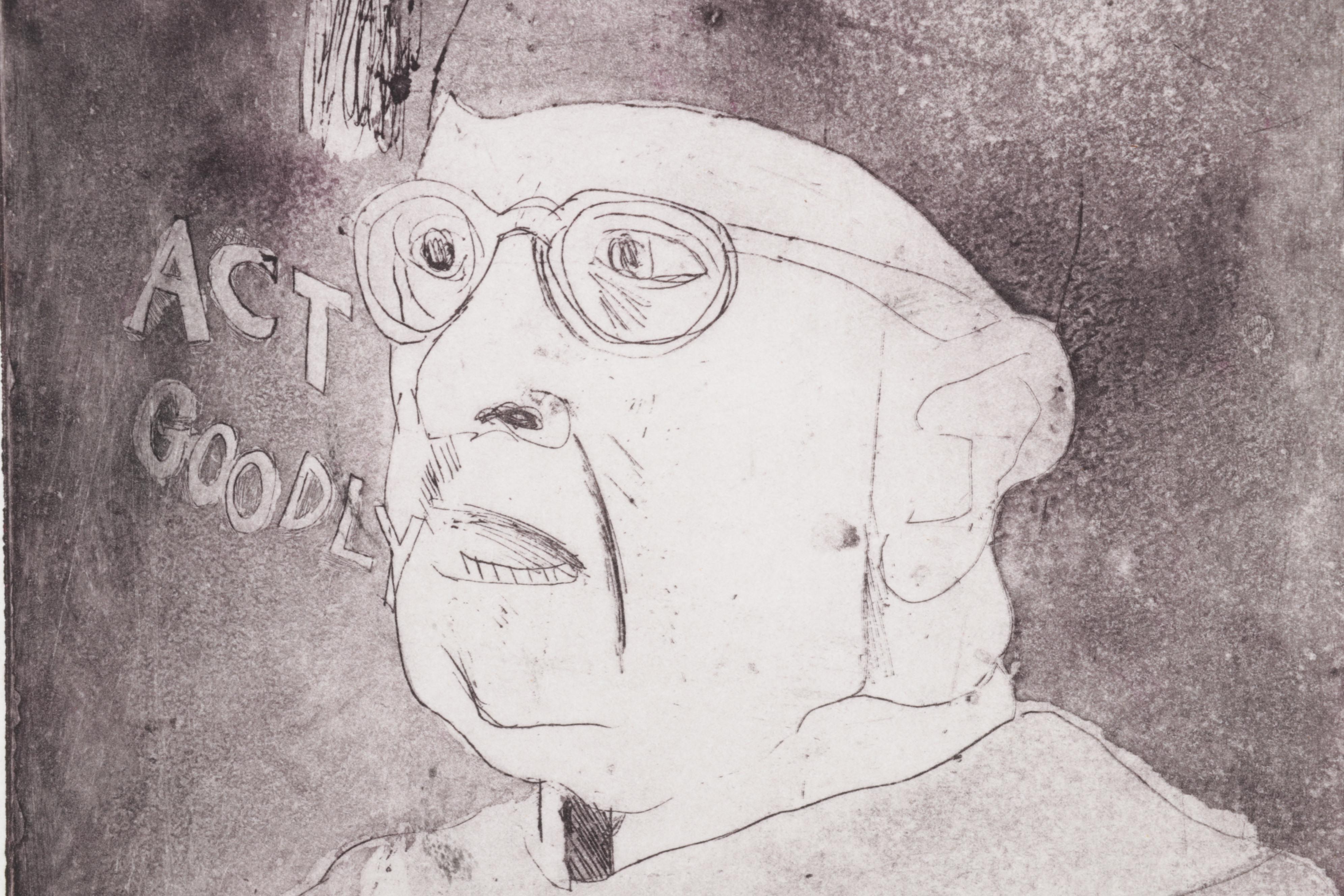 Sidney Chafetz Etching With Aquatint "Orator Aptus," 1963