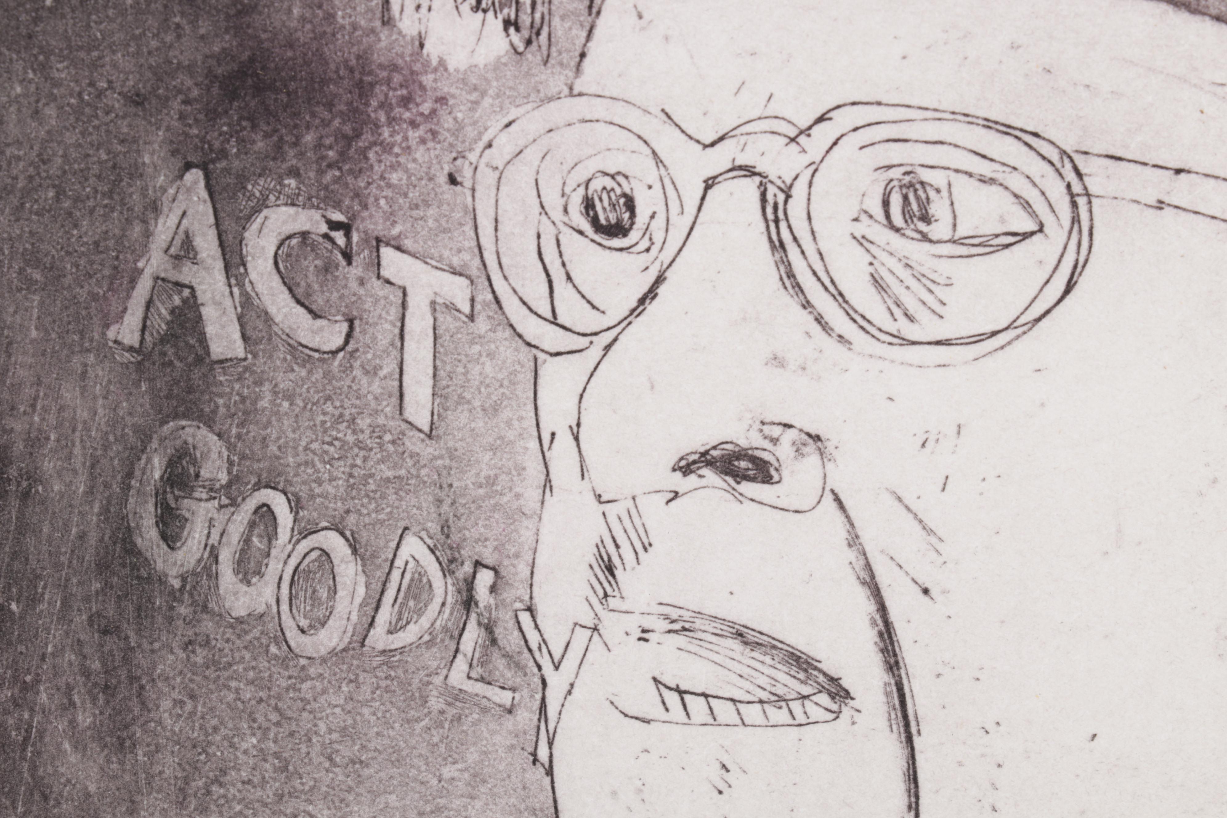 Sidney Chafetz Etching With Aquatint "Orator Aptus," 1963