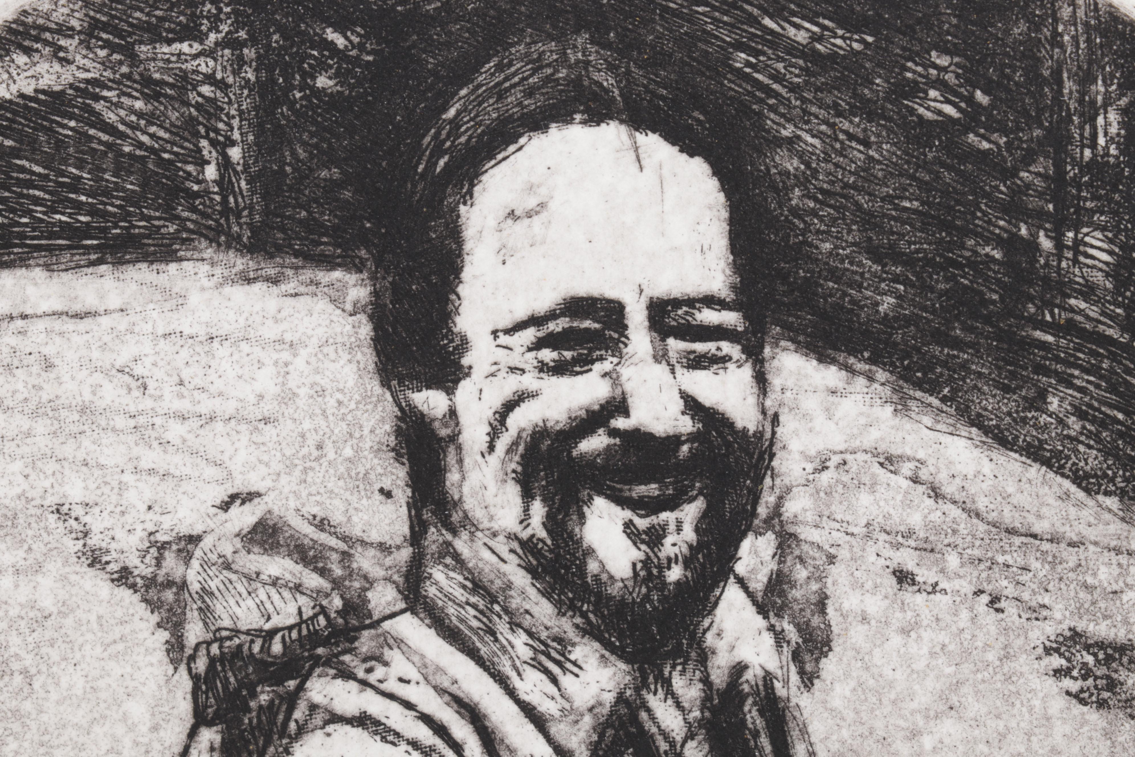 Sidney Chafetz Etching "Gary Snyder," 1987