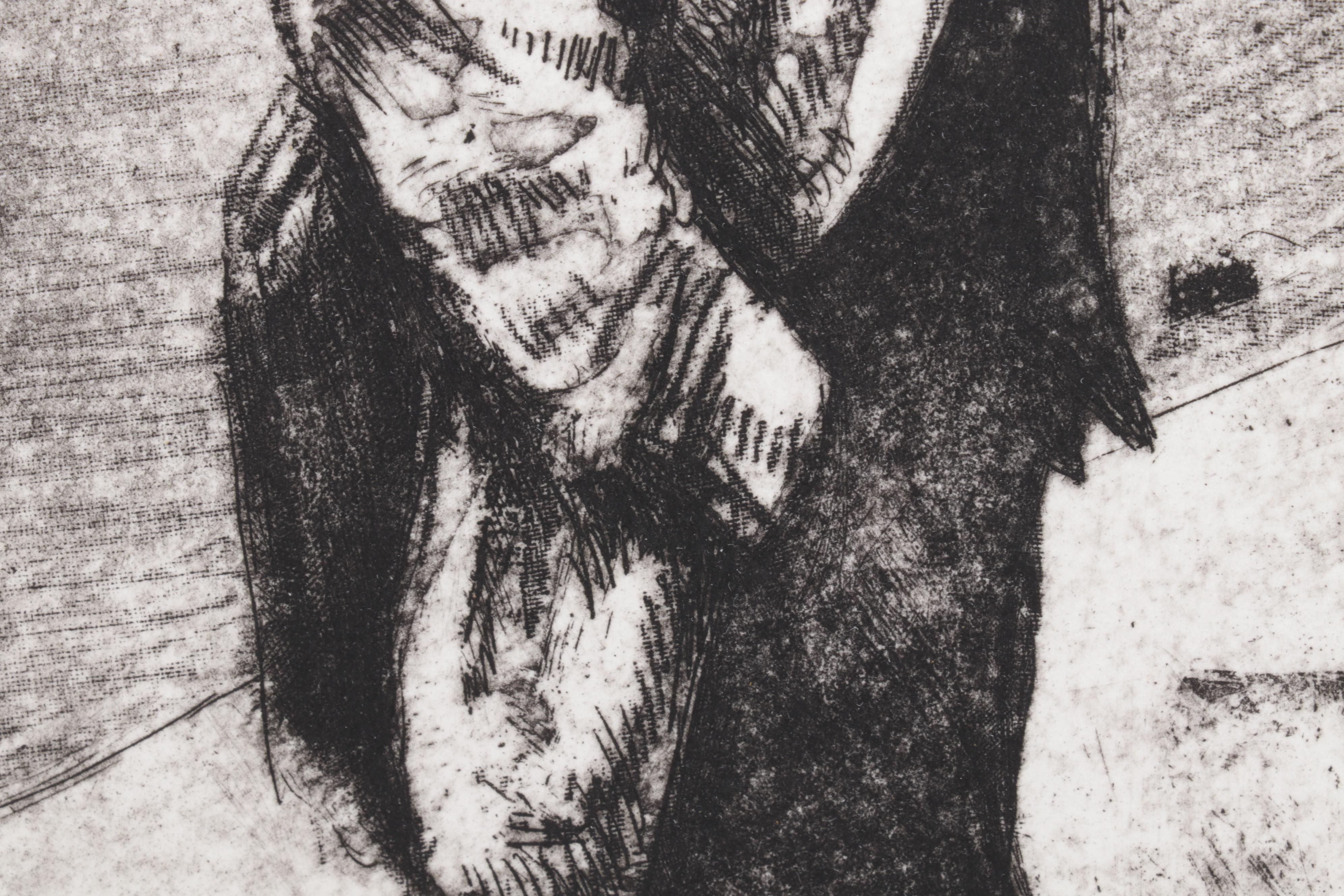Sidney Chafetz Etching "Gary Snyder," 1987
