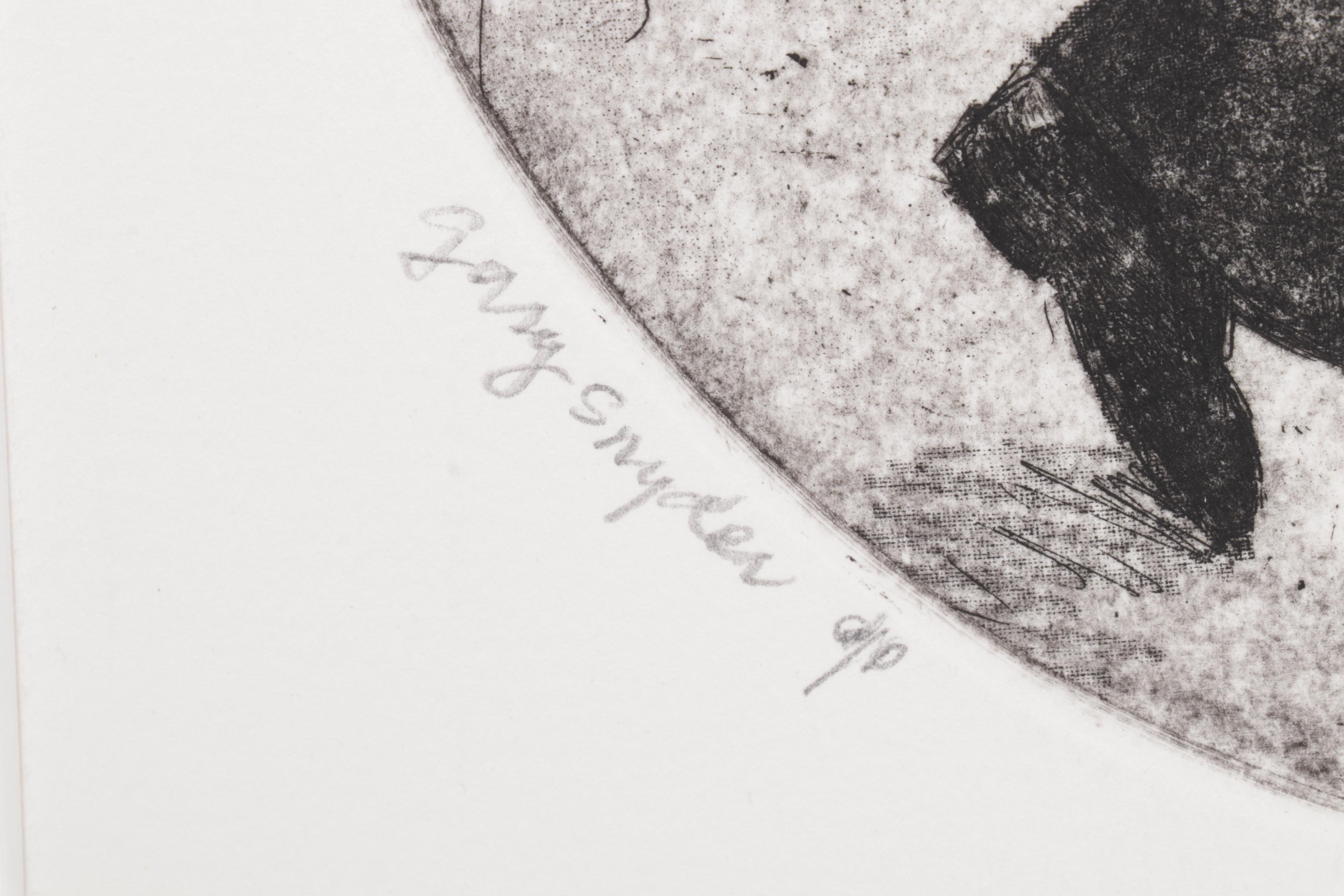 Sidney Chafetz Etching "Gary Snyder," 1987