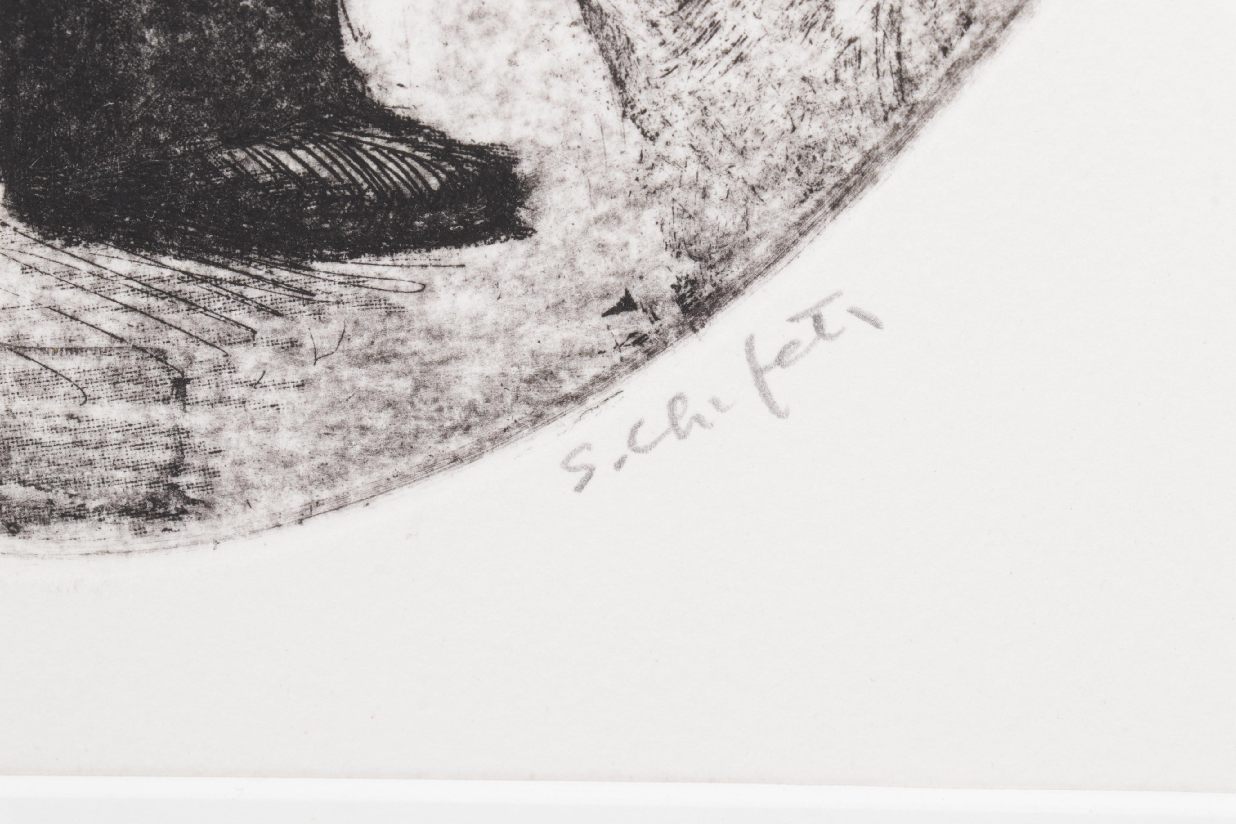 Sidney Chafetz Etching "Gary Snyder," 1987