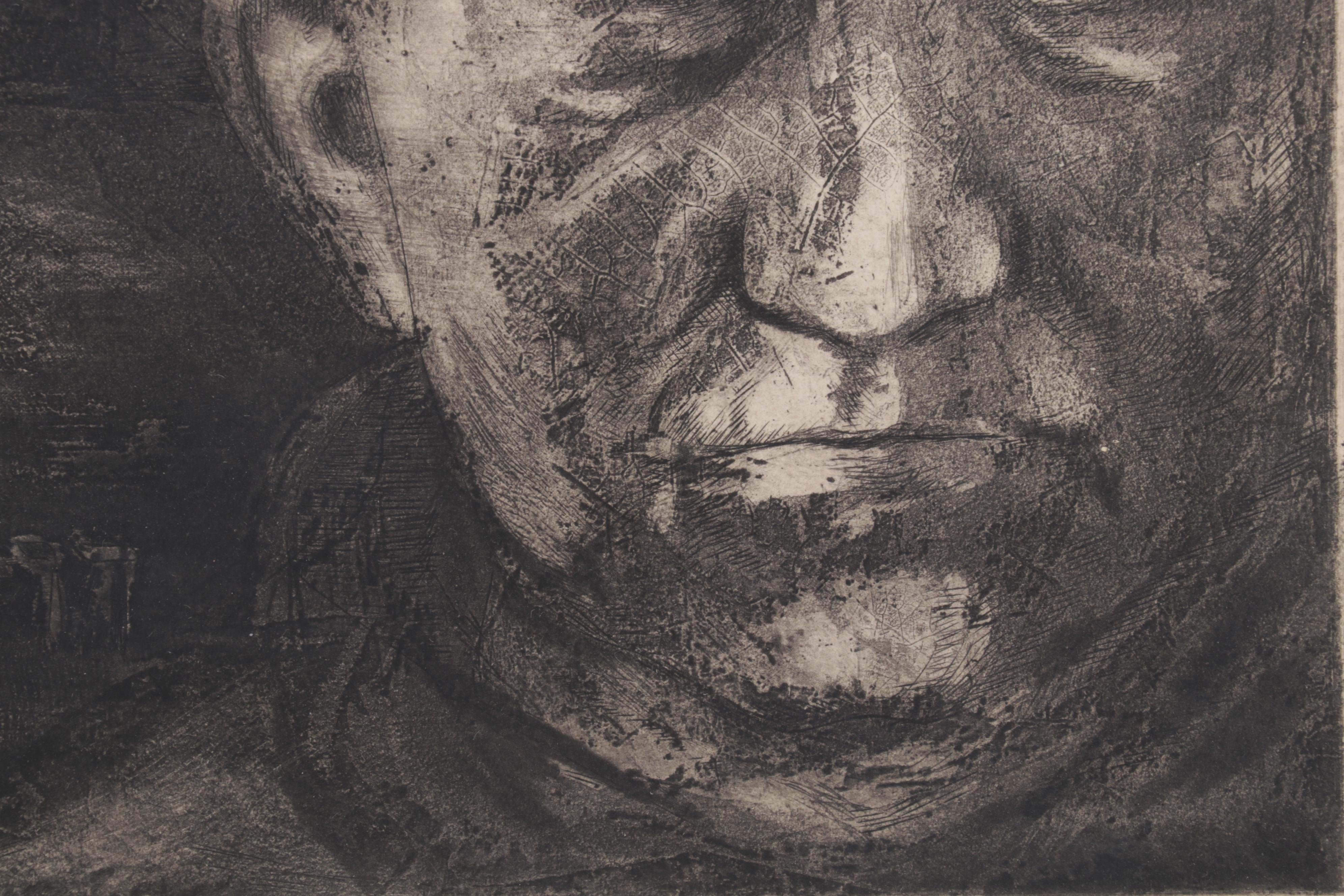 Sidney Chafetz Etching With Aquatint "Ben Gurion," 1957