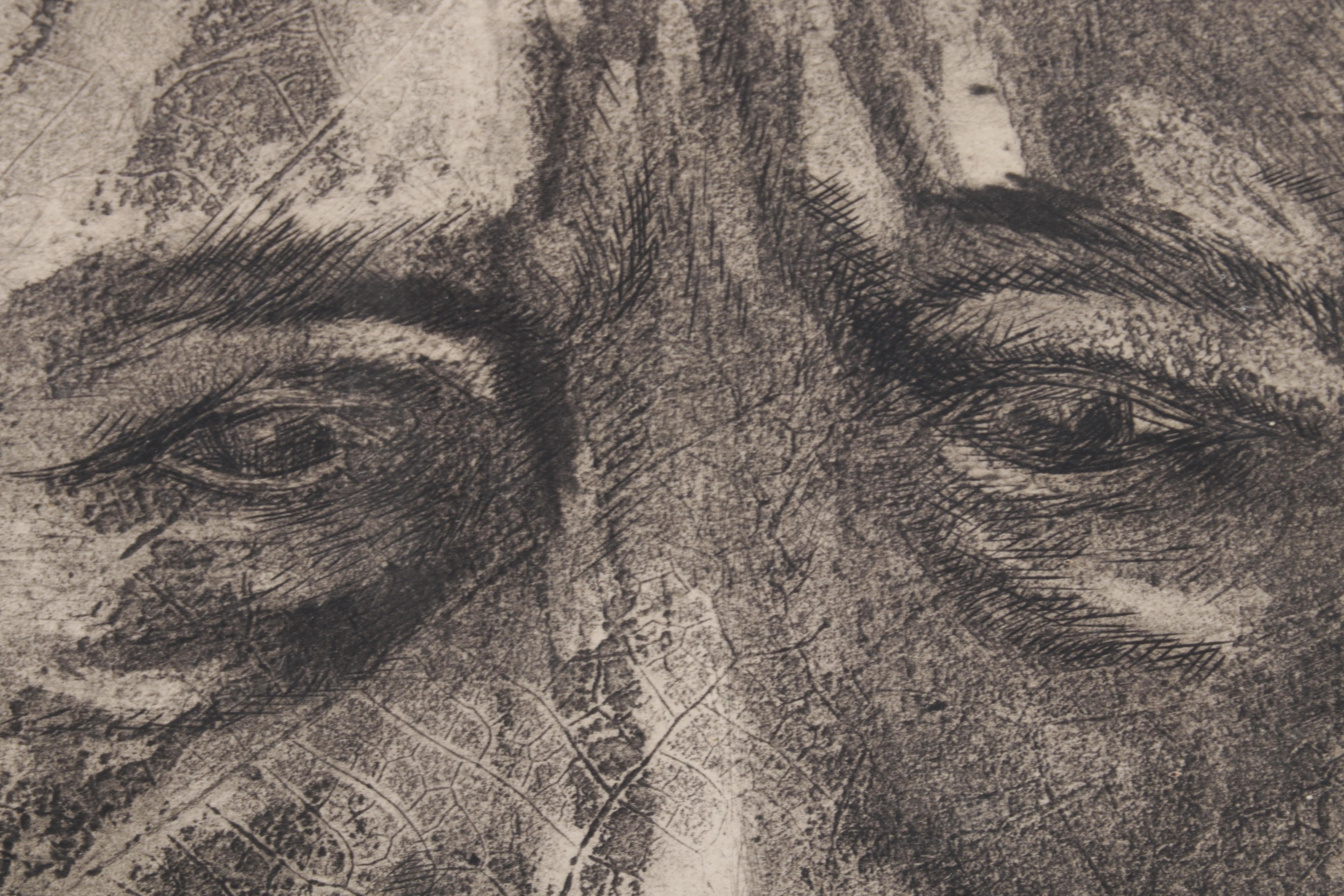 Sidney Chafetz Etching With Aquatint "Ben Gurion," 1957