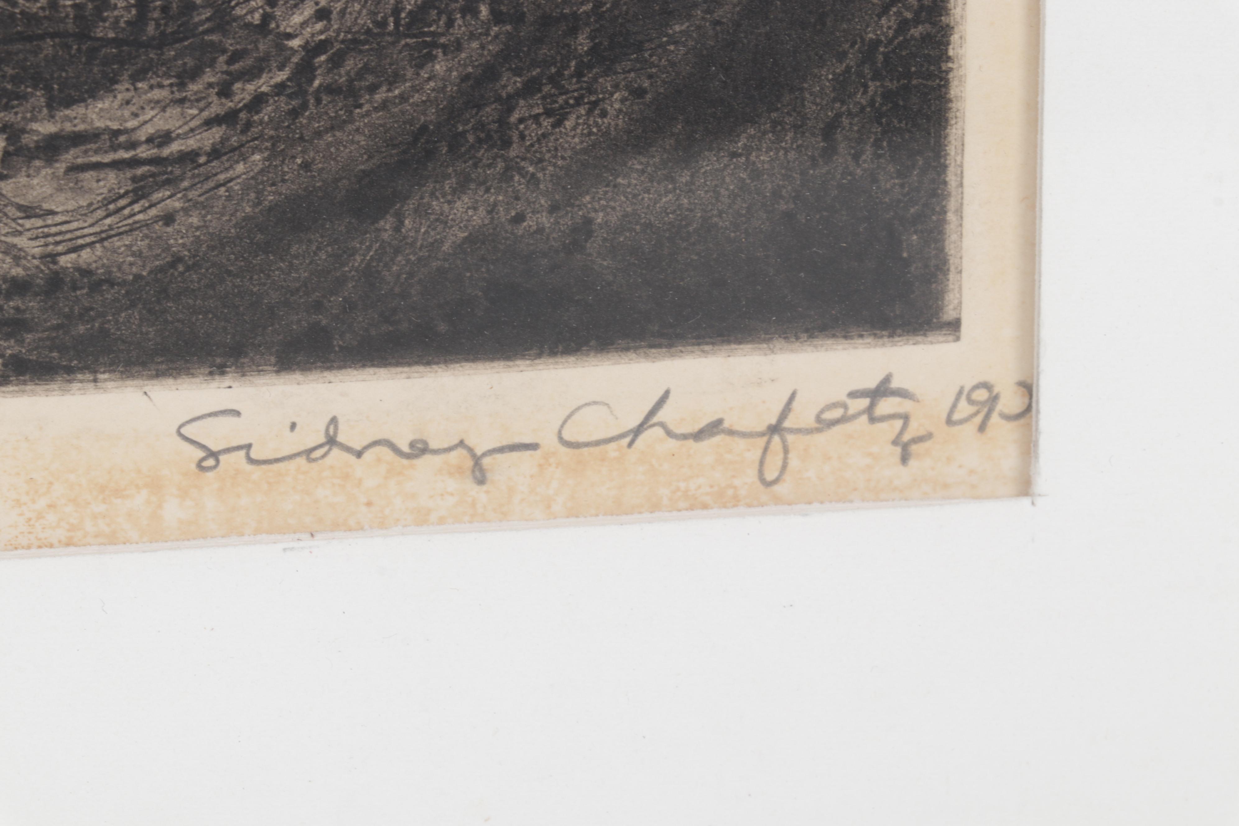 Sidney Chafetz Etching With Aquatint "Ben Gurion," 1957