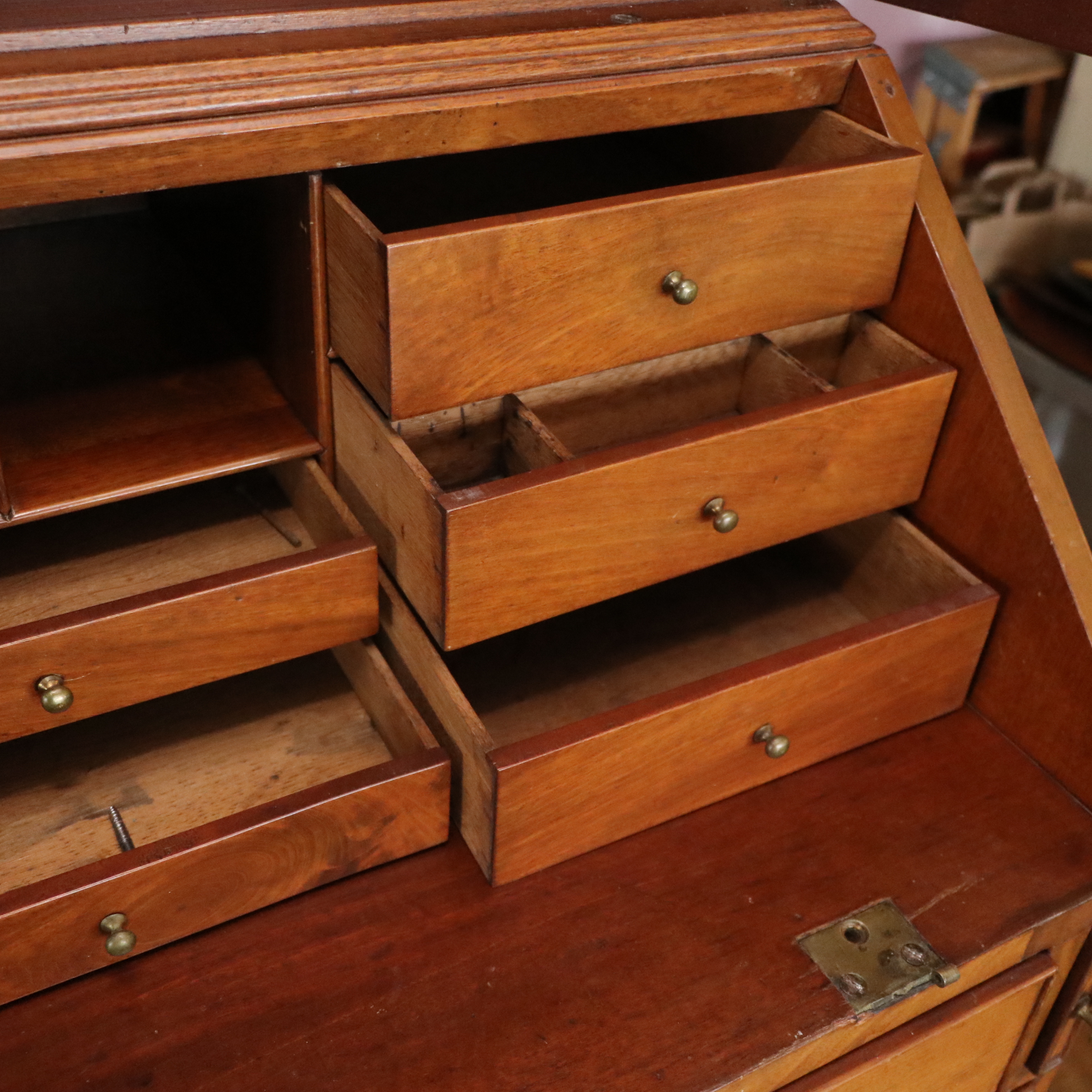 George III Style Mahogany Secretary, Late 19th Century