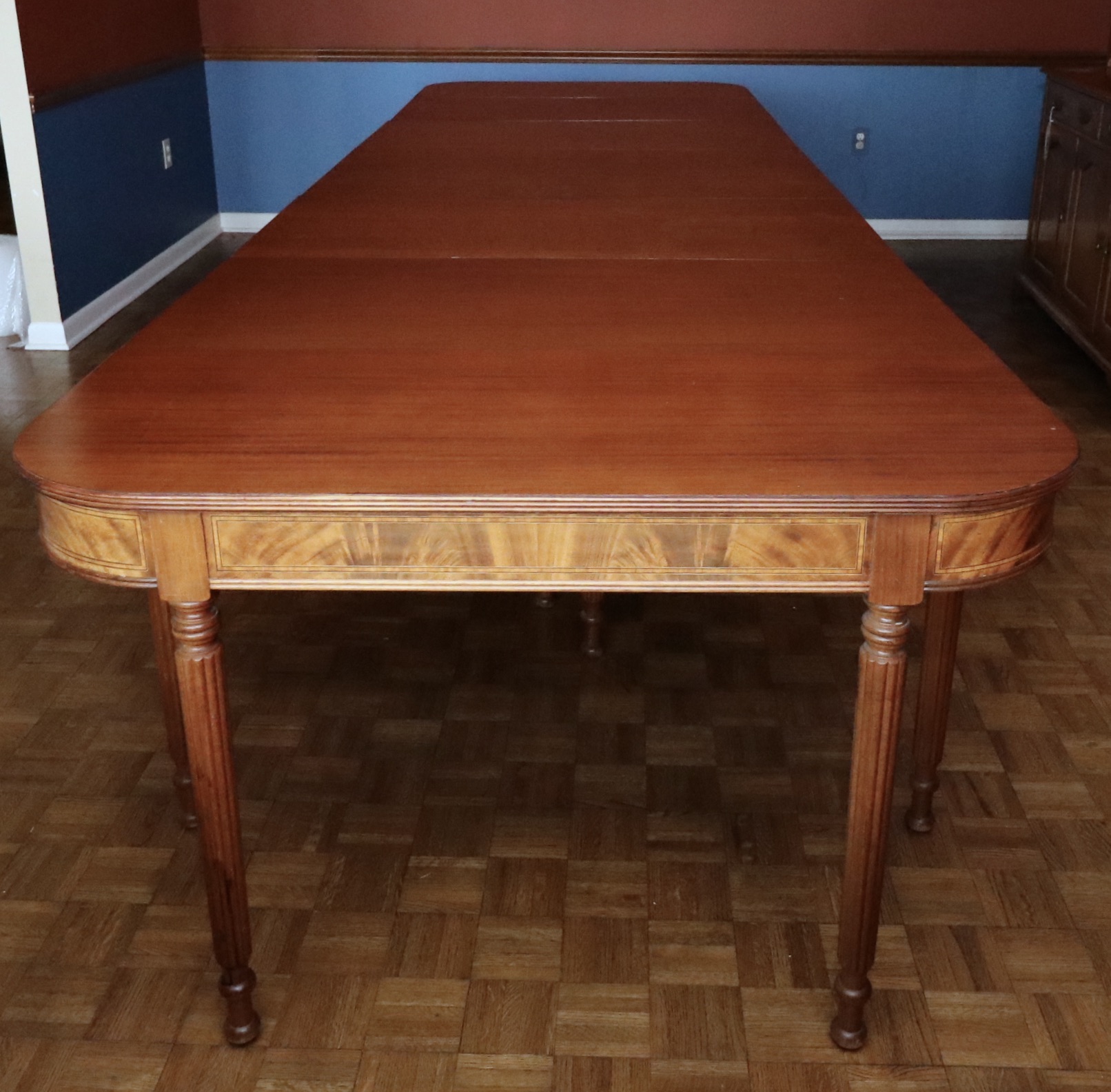Federal Style Expandable Drop-Leaf Center Table with D-End Console Tables