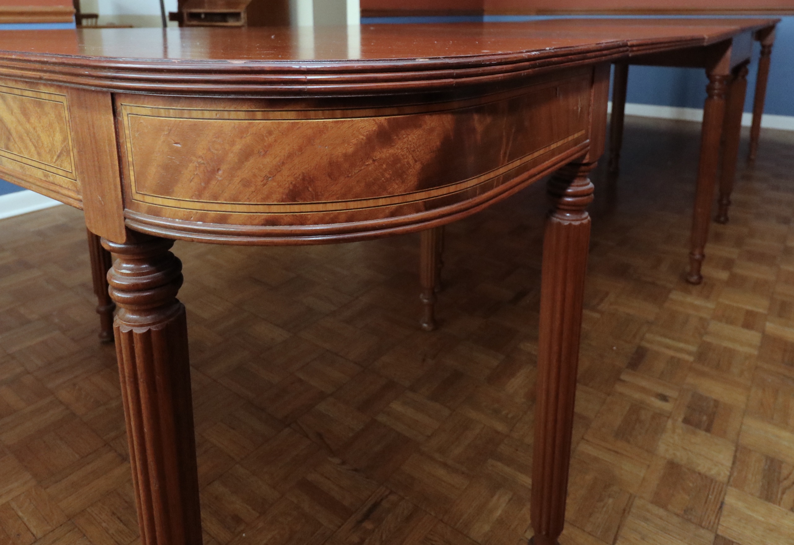 Federal Style Expandable Drop-Leaf Center Table with D-End Console Tables