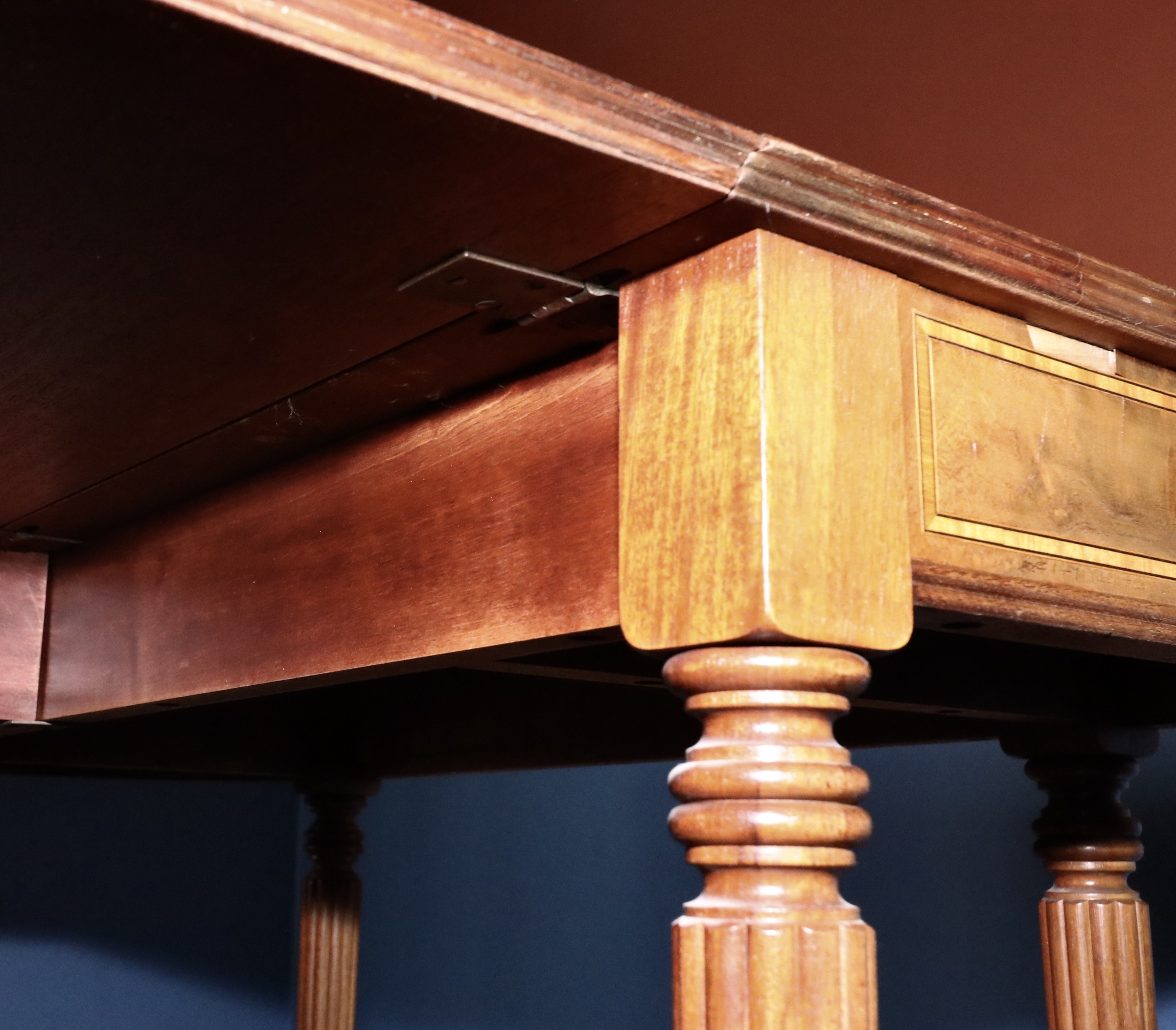 Federal Style Expandable Drop-Leaf Center Table with D-End Console Tables