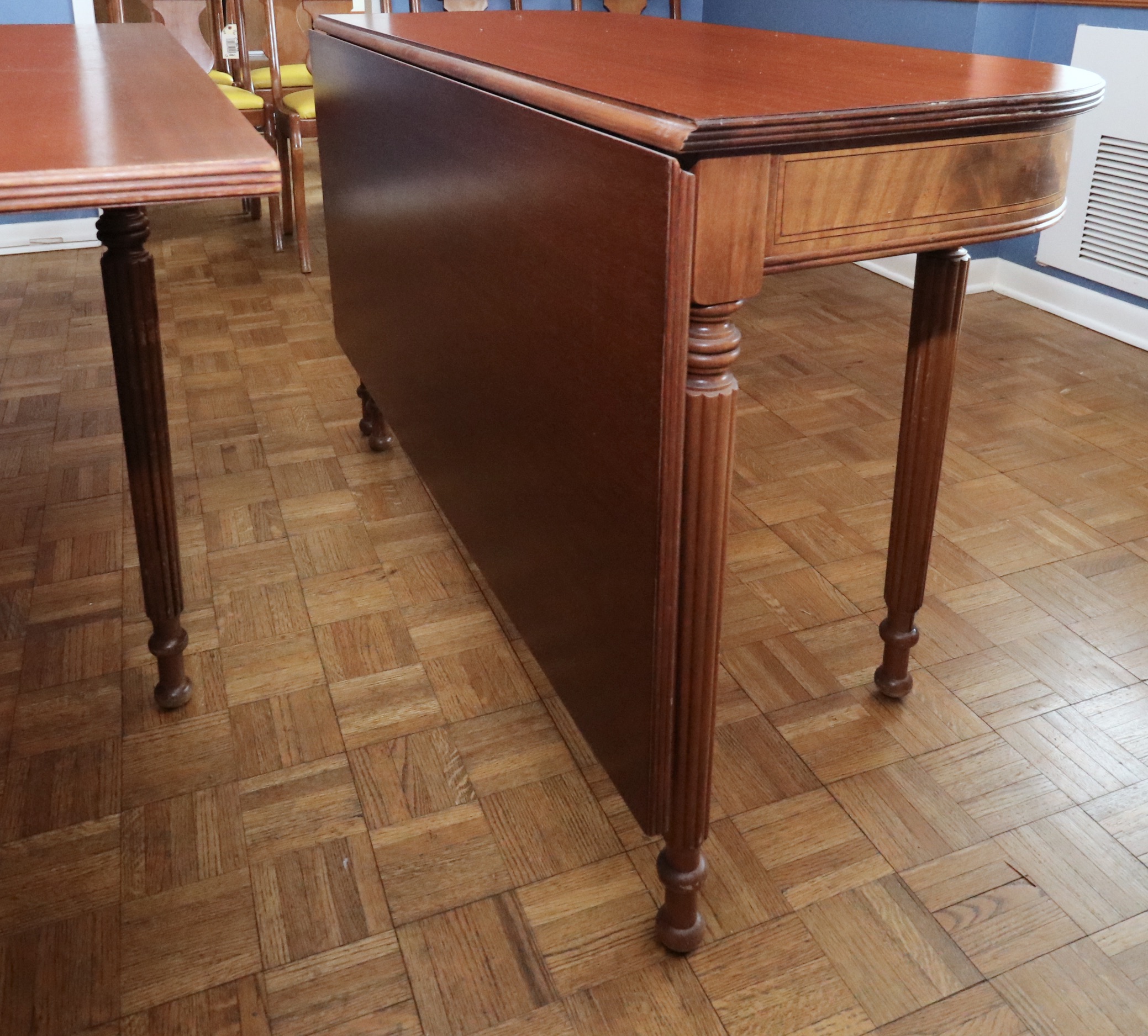 Federal Style Expandable Drop-Leaf Center Table with D-End Console Tables