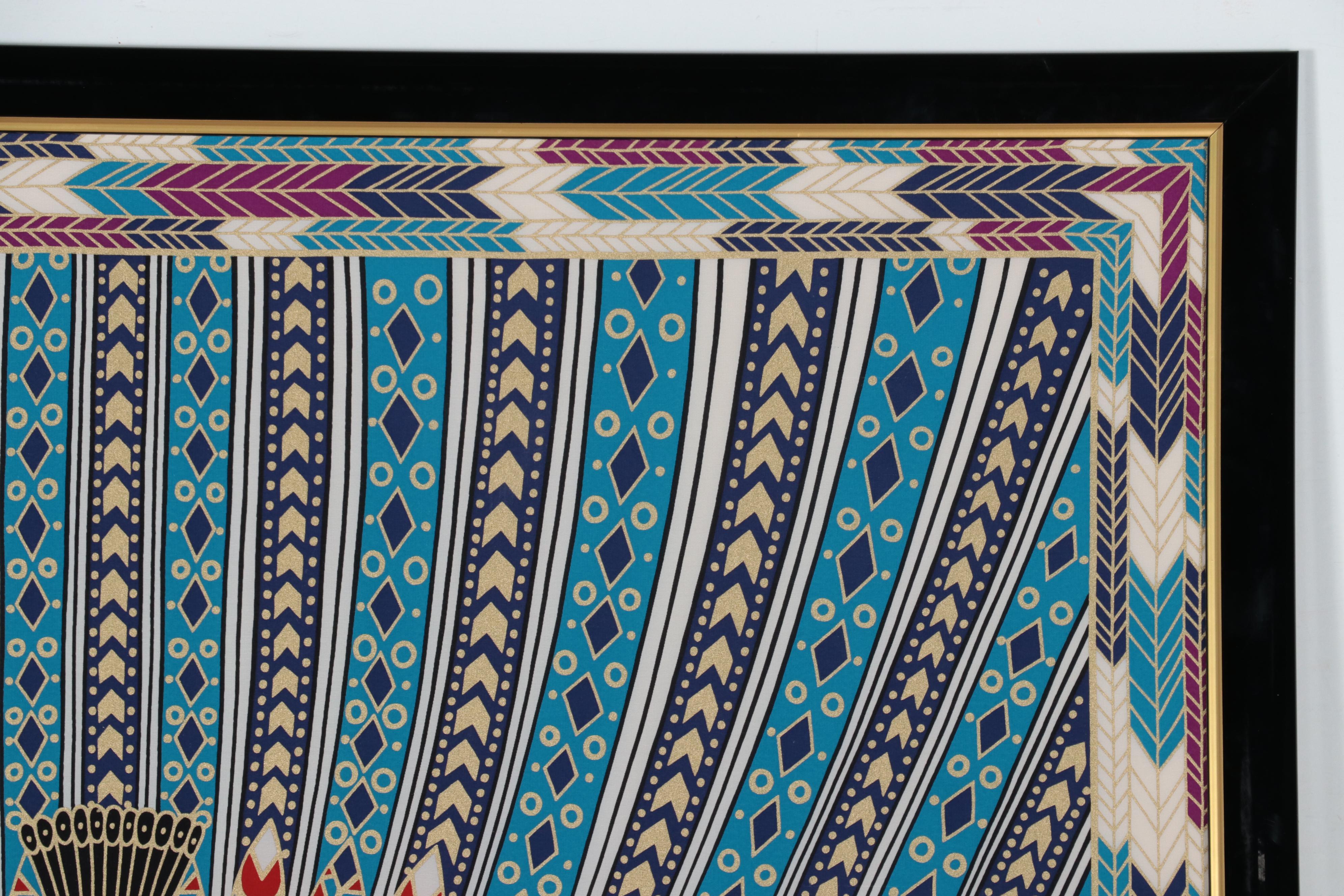 Erté Framed Silk Scarf "The Nile"