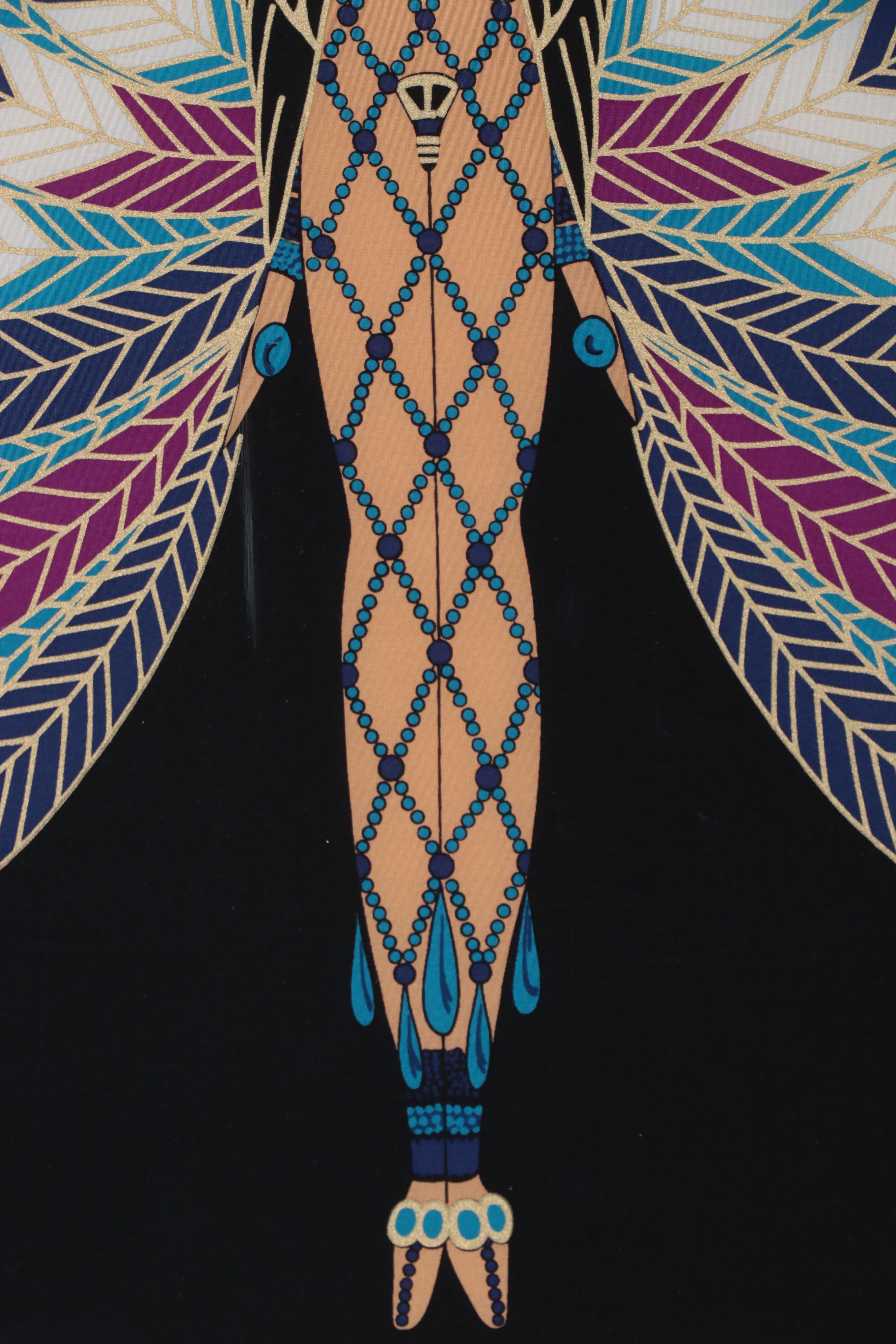 Erté Framed Silk Scarf "The Nile"