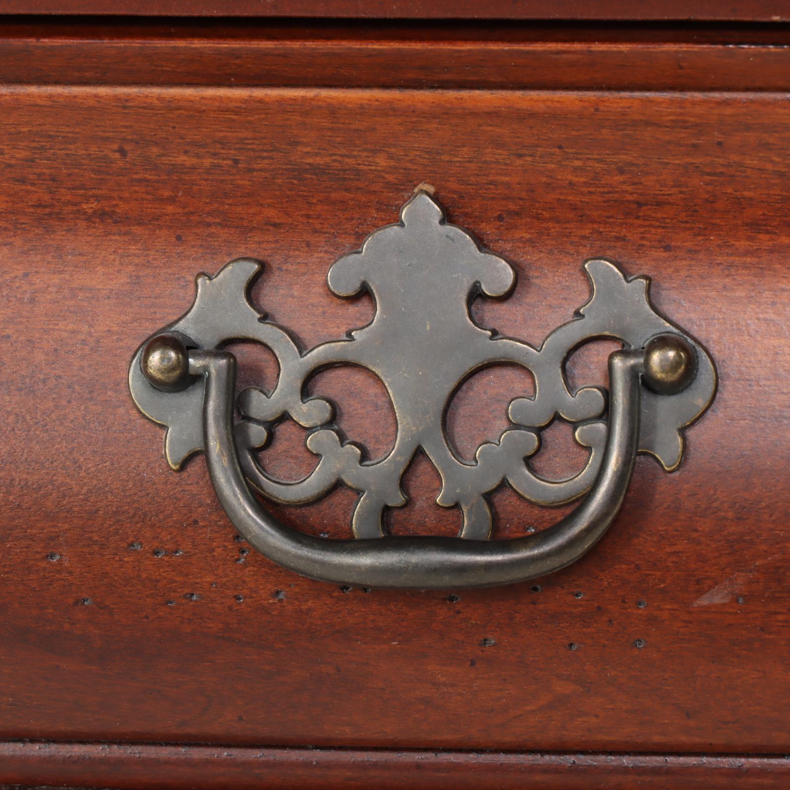 American Signature Chippendale Style Cherrywood-Stained Console Table