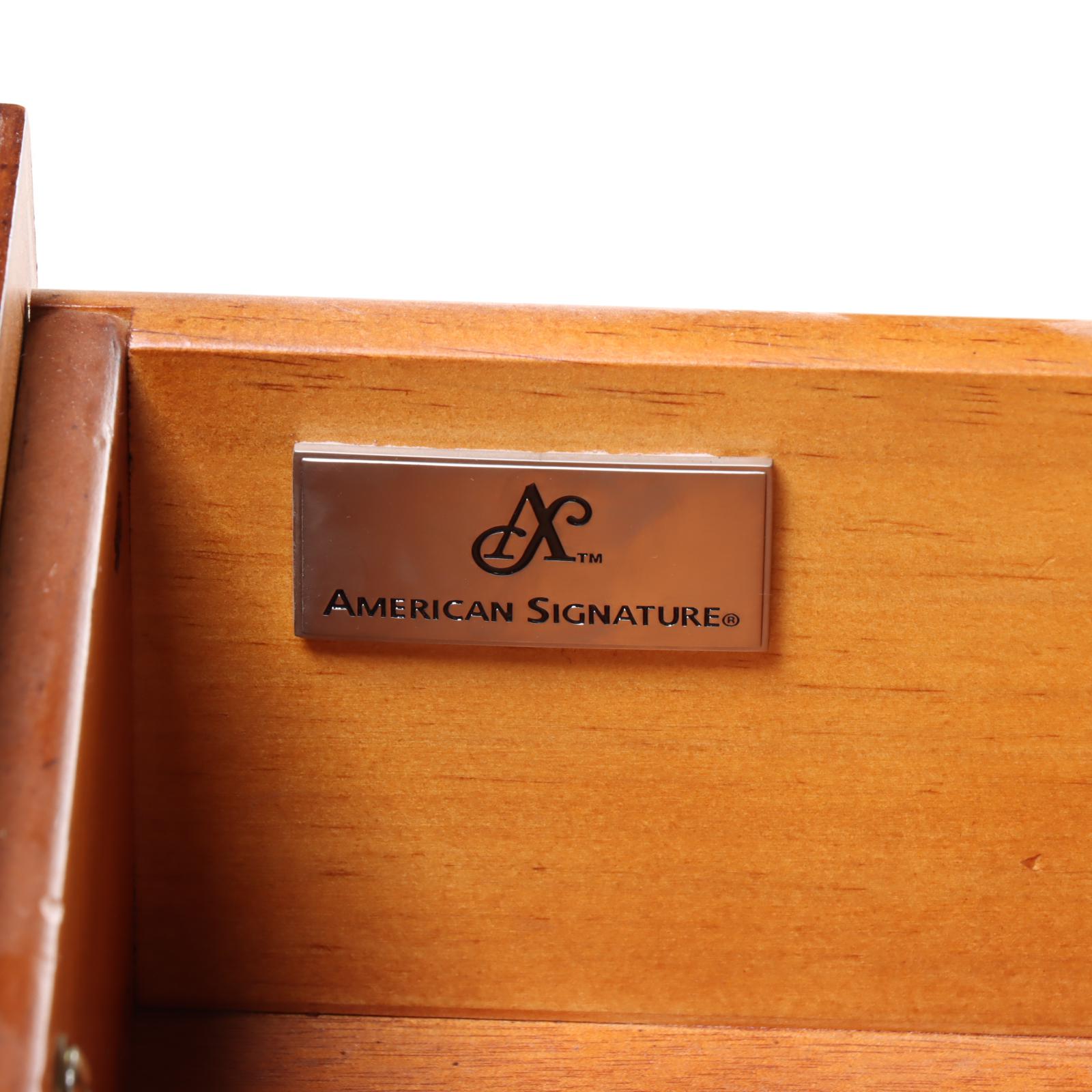 American Signature Chippendale Style Cherrywood-Stained Console Table